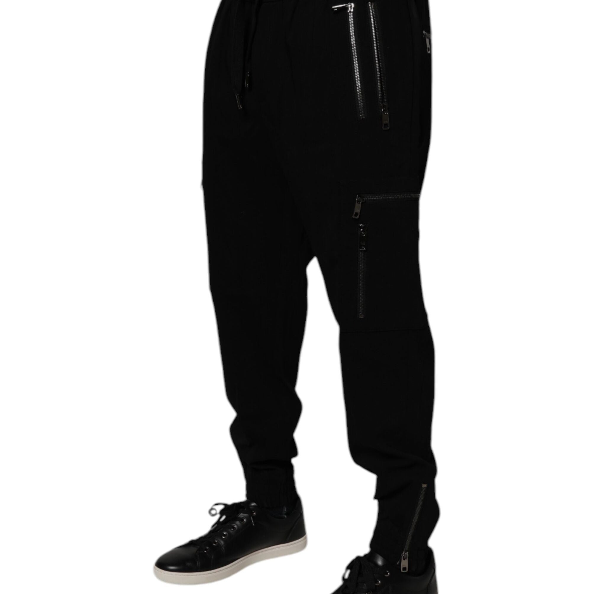 Dolce & Gabbana Black Wool Stretch Jogger Pants