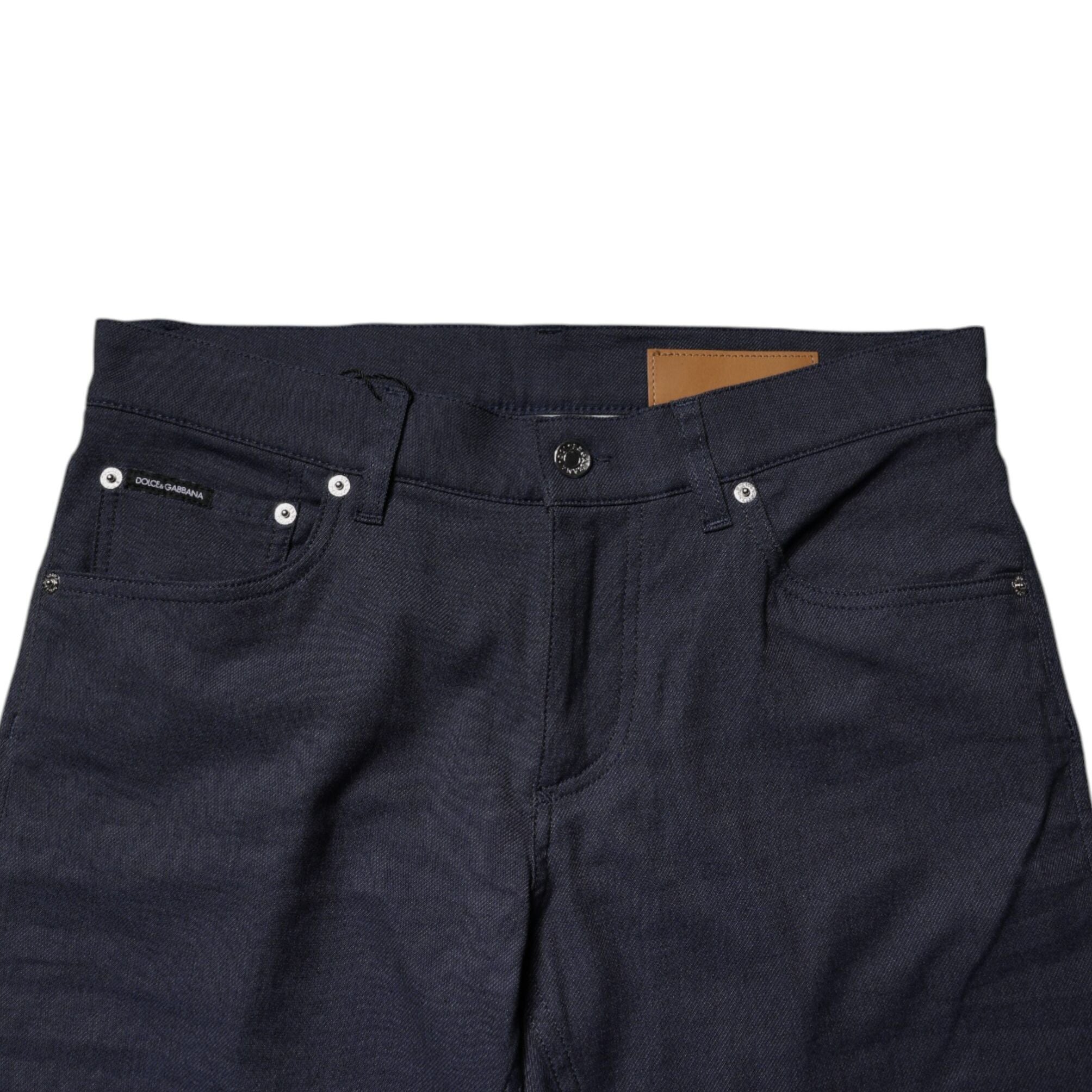 Dolce & Gabbana Dark Blue Cotton Stretch Skinny Denim Jeans
