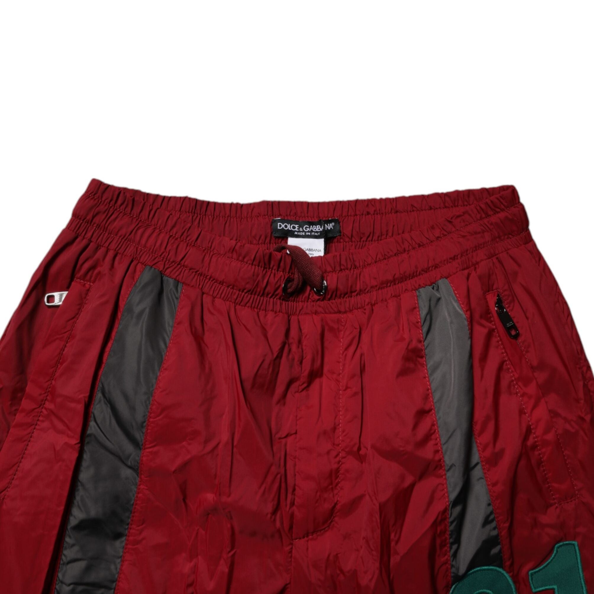 Dolce & Gabbana Maroon Nylon Men Jogger Sweatpants Pants
