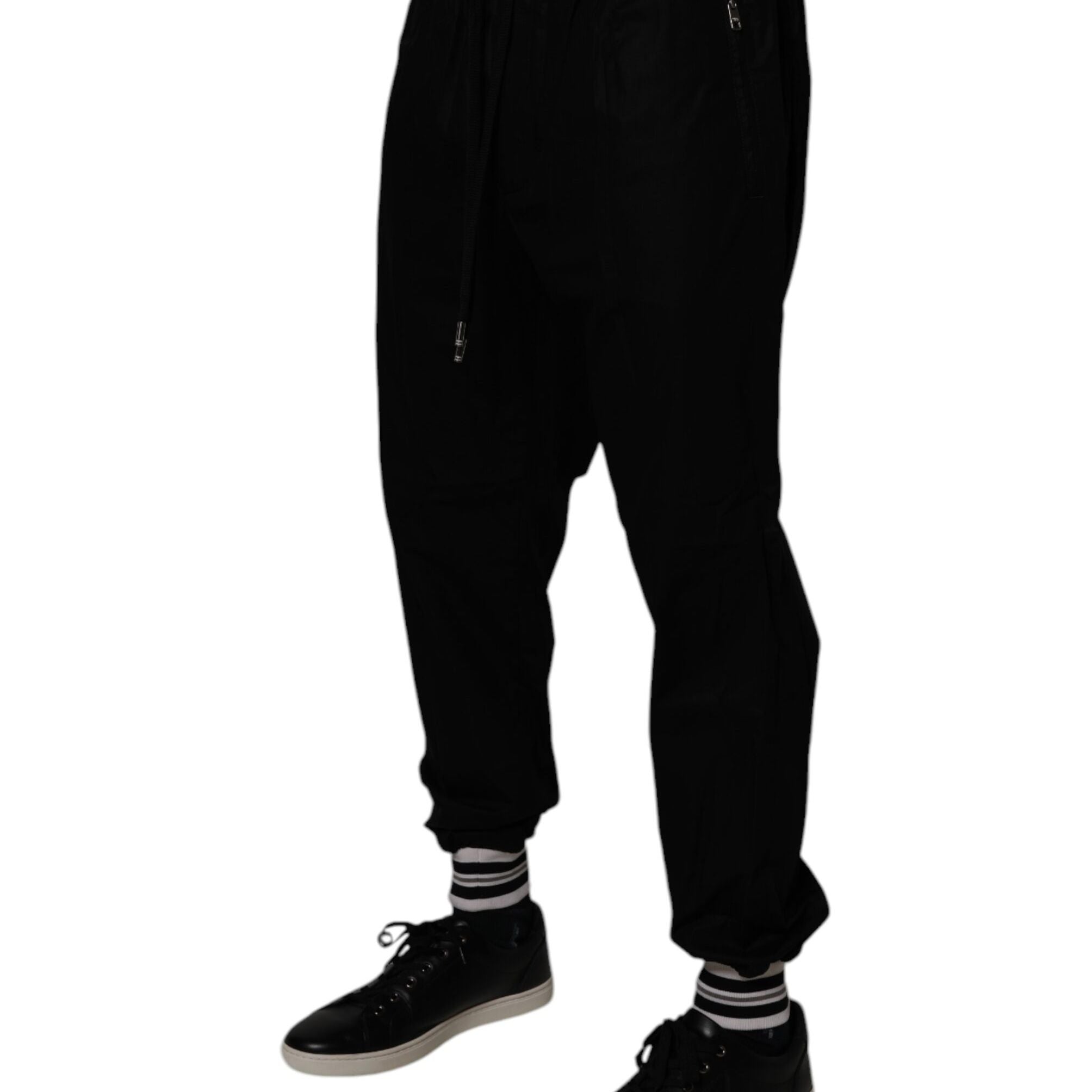 Dolce & Gabbana Black Cotton Men Jogger Sweatpants Pants