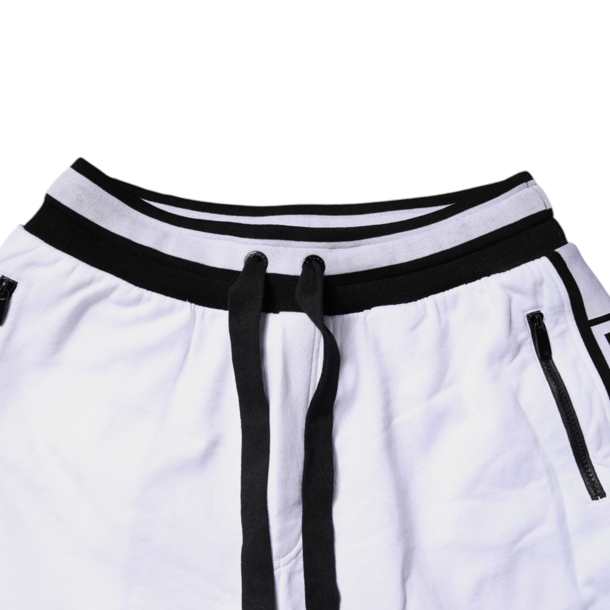 Dolce & Gabbana Black White Cotton Layered Sweatpants Pants