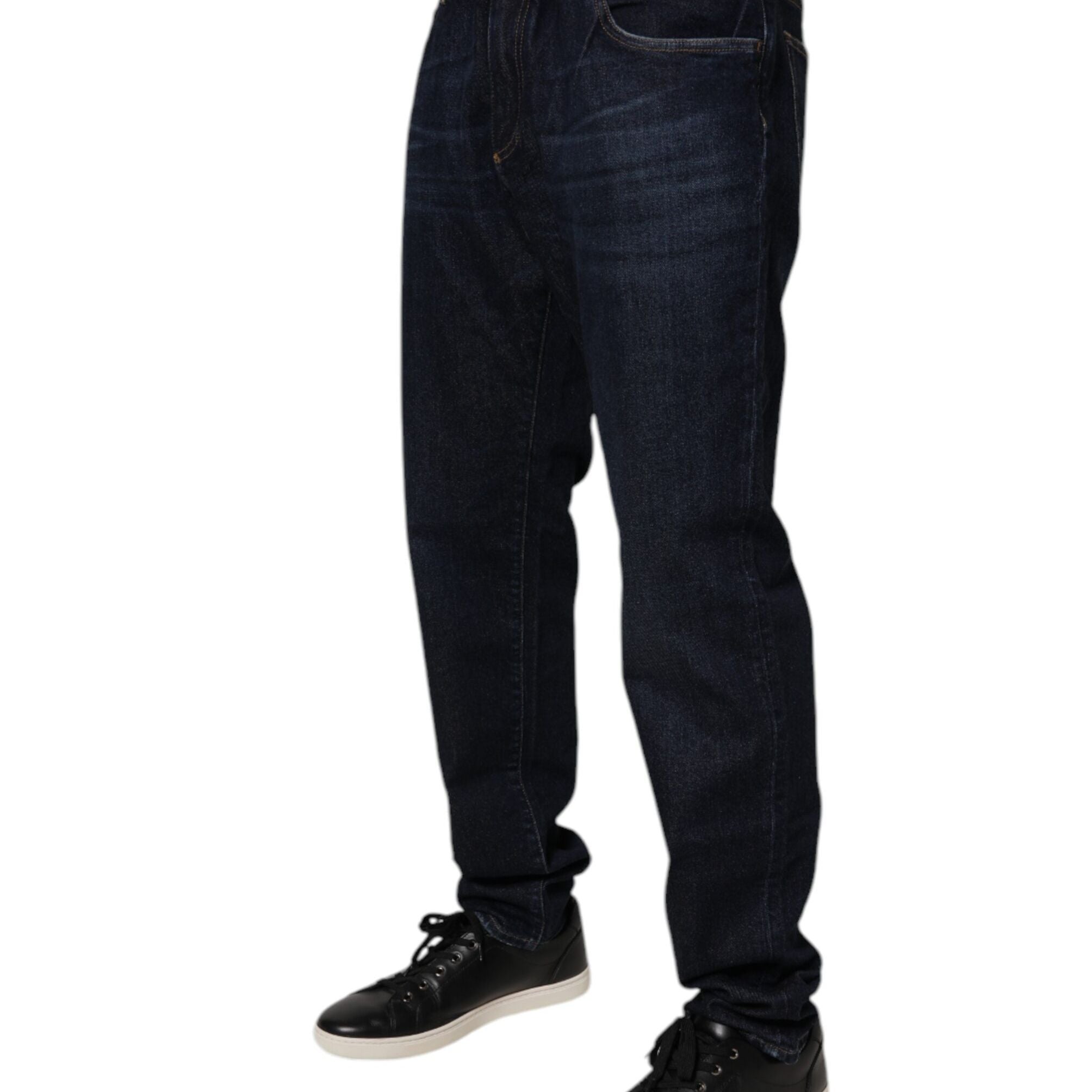 Dolce & Gabbana Dark Blue Cotton Stretch Skinny Denim Jeans