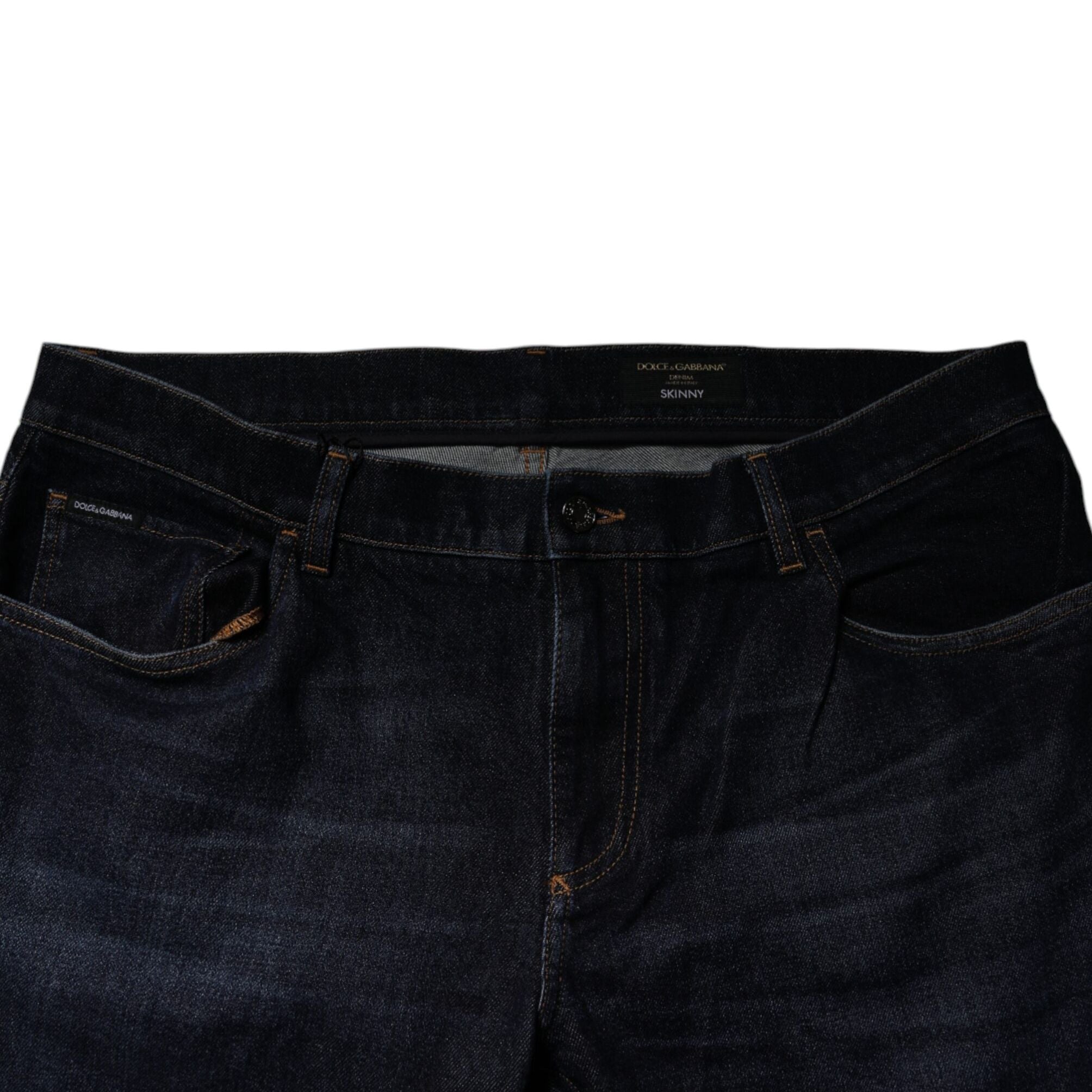 Dolce & Gabbana Dark Blue Cotton Stretch Skinny Denim Jeans