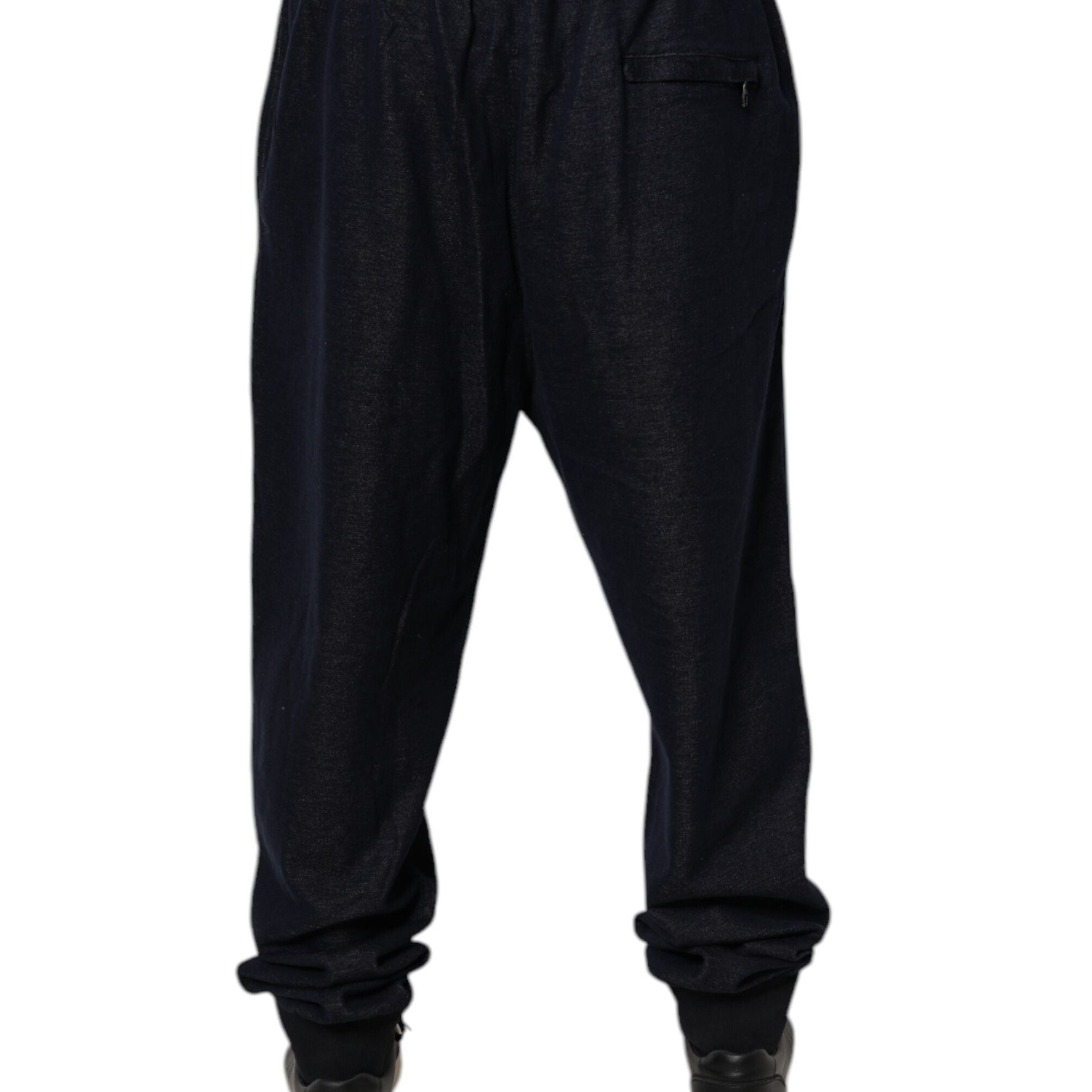 Dolce & Gabbana Black Jacquard Cotton Jogger Sweatpants Pants