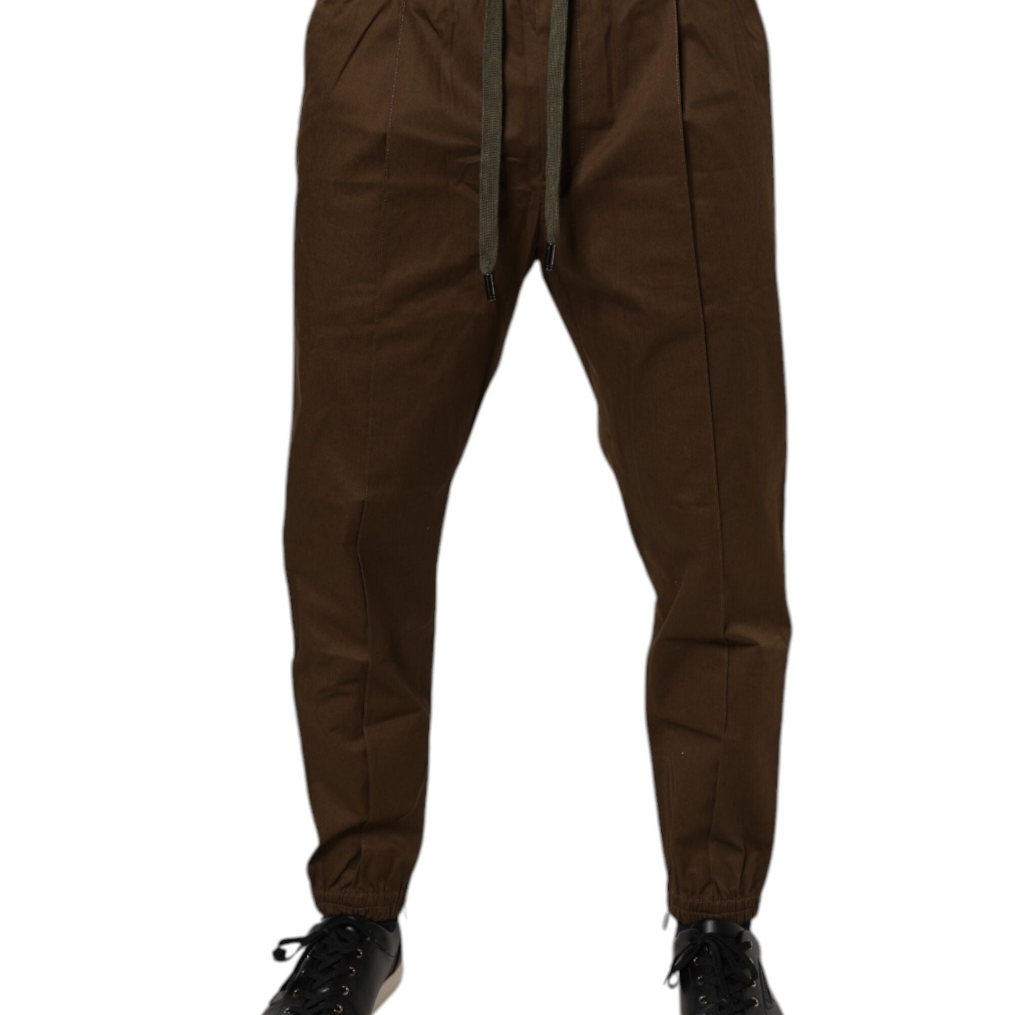 Dolce & Gabbana Brown Cotton Stretch Jogger Sweatpants Pants