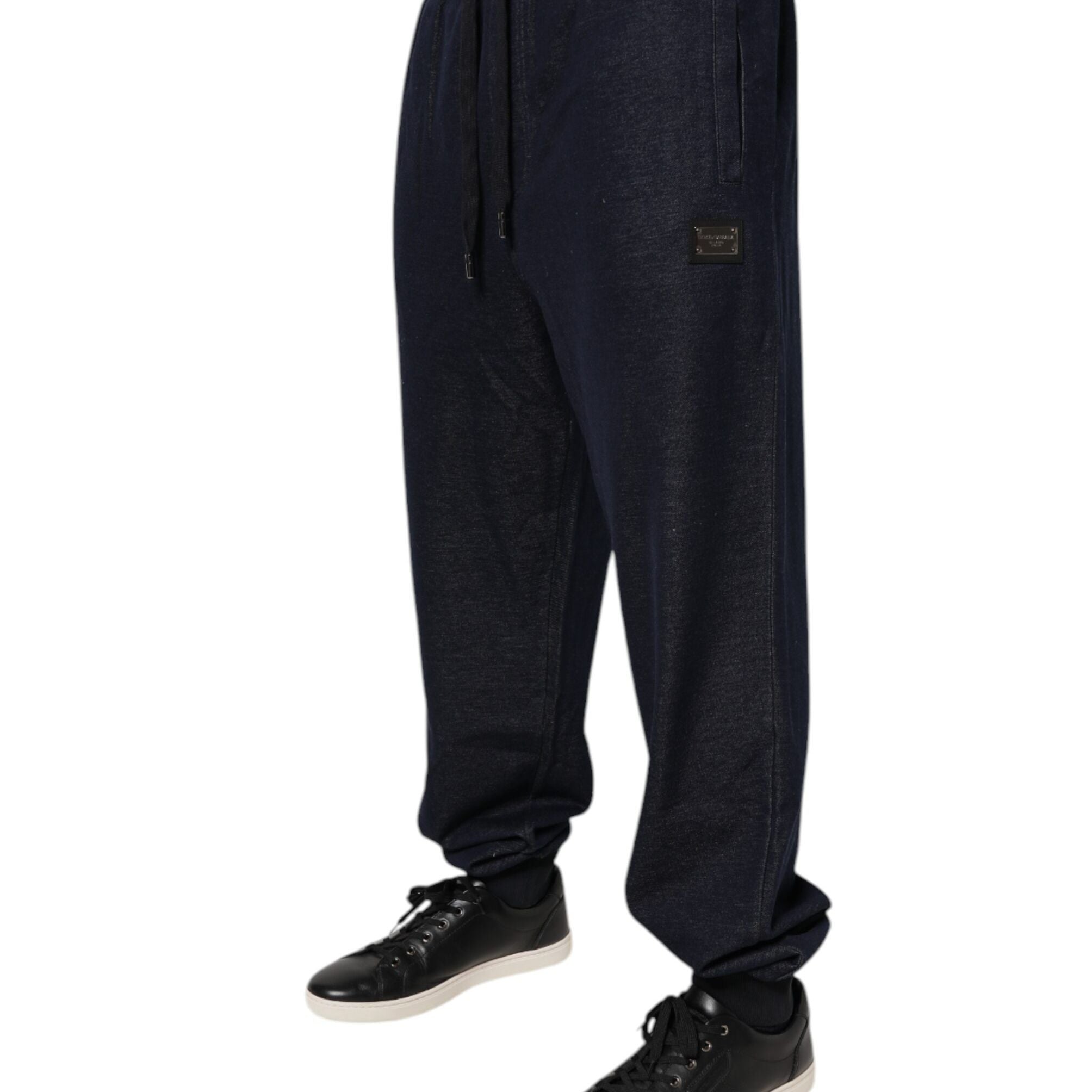 Dolce & Gabbana Black Jacquard Jogger Men Sweatpants Pants