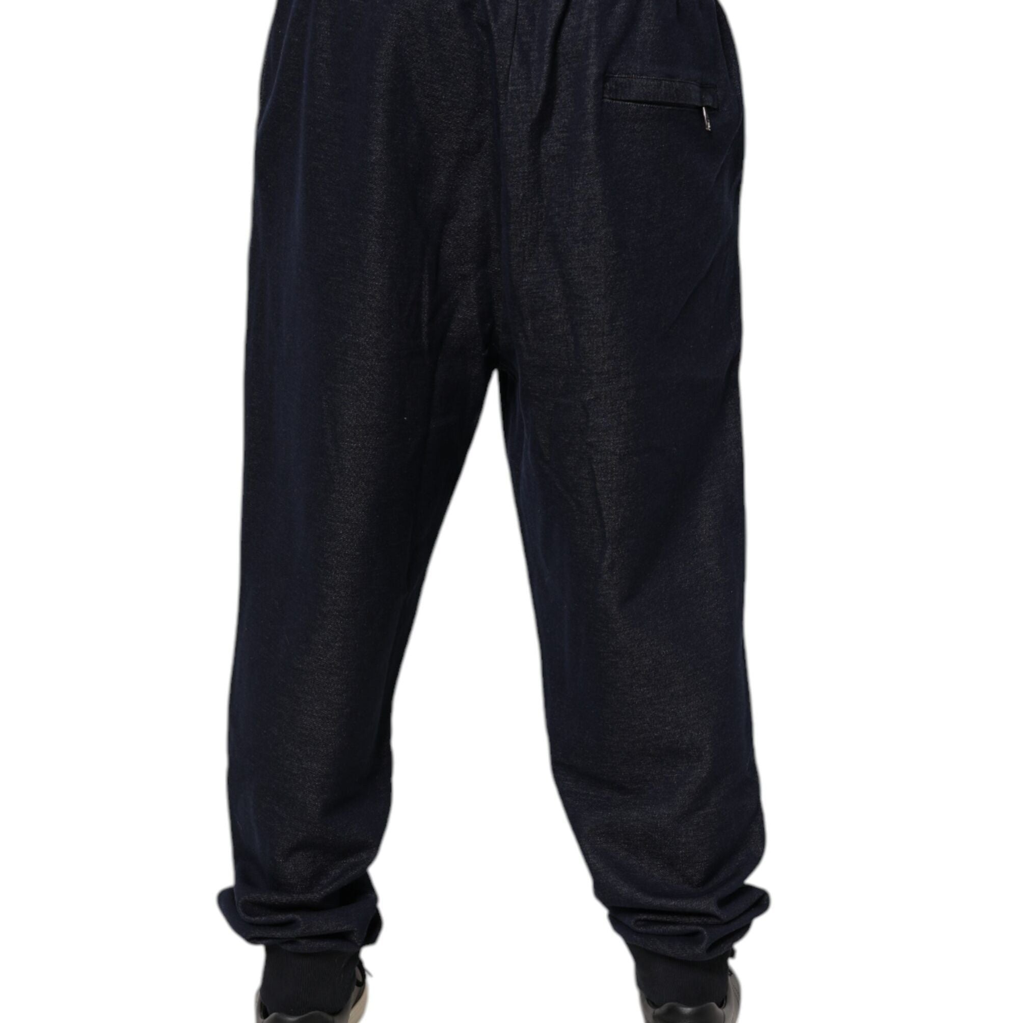 Dolce & Gabbana Black Jacquard Jogger Men Sweatpants Pants