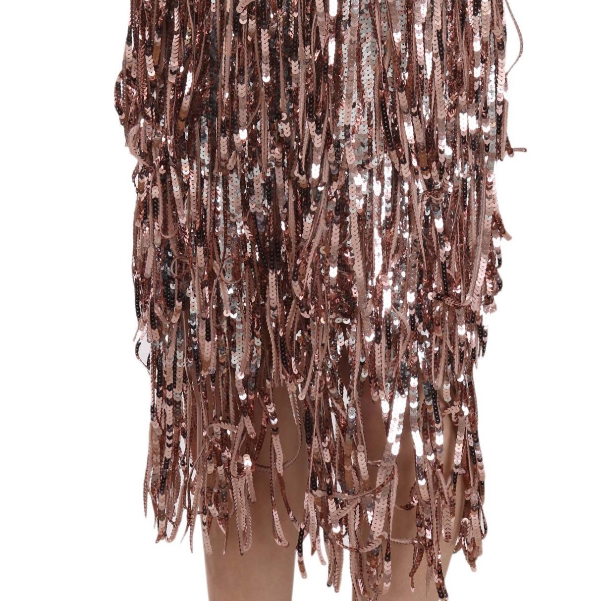Dolce & Gabbana Sequin Embellished Fringe Midi Pencil Skirt