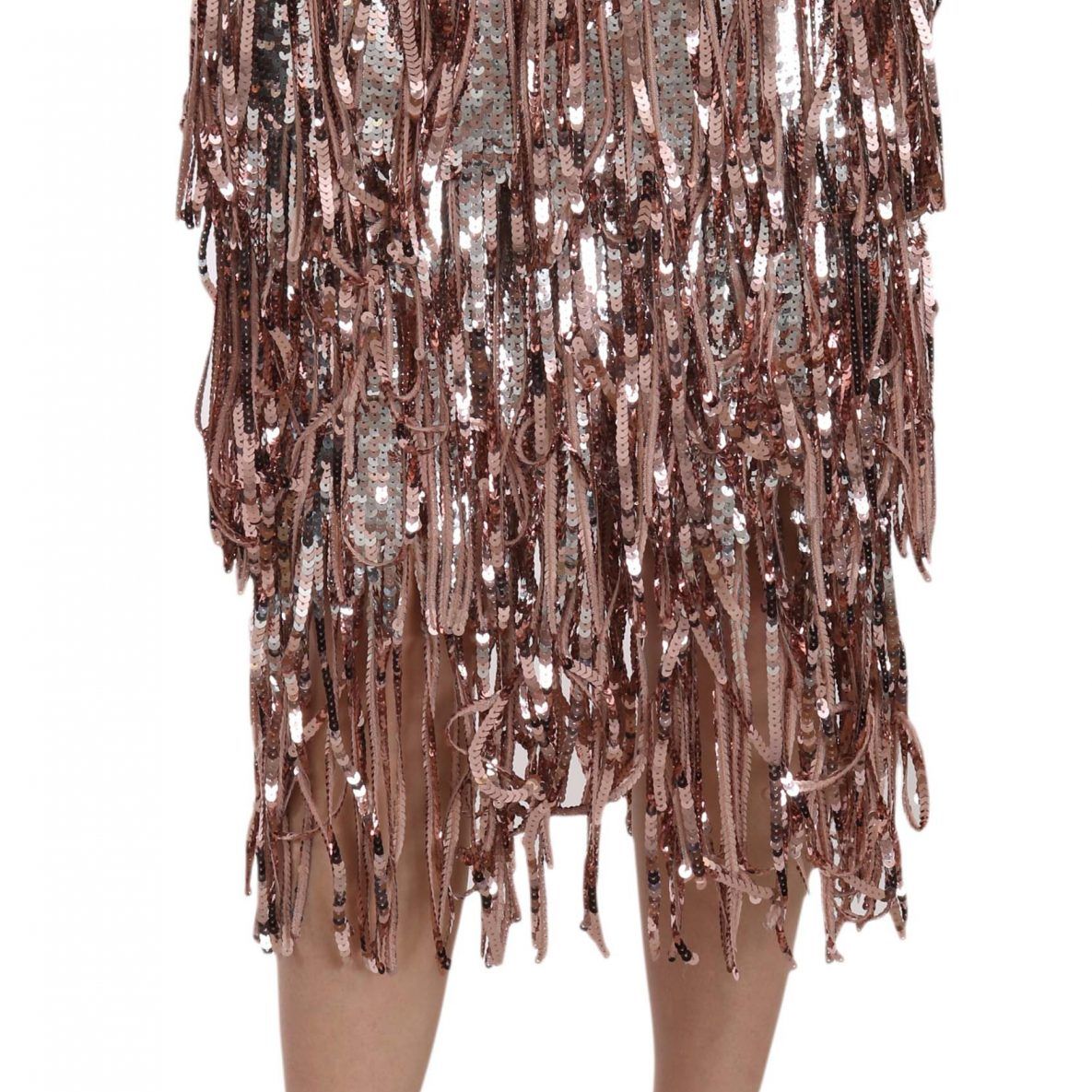 Dolce & Gabbana Sequin Embellished Fringe Midi Pencil Skirt
