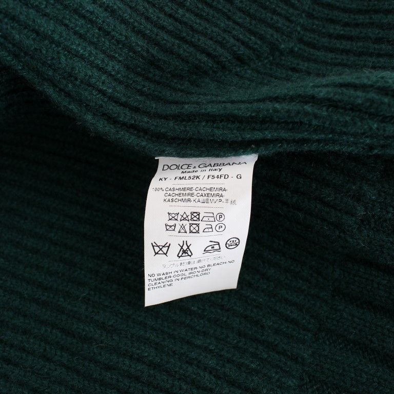 Dolce & Gabbana Green Knitted Cashmere Cardigan