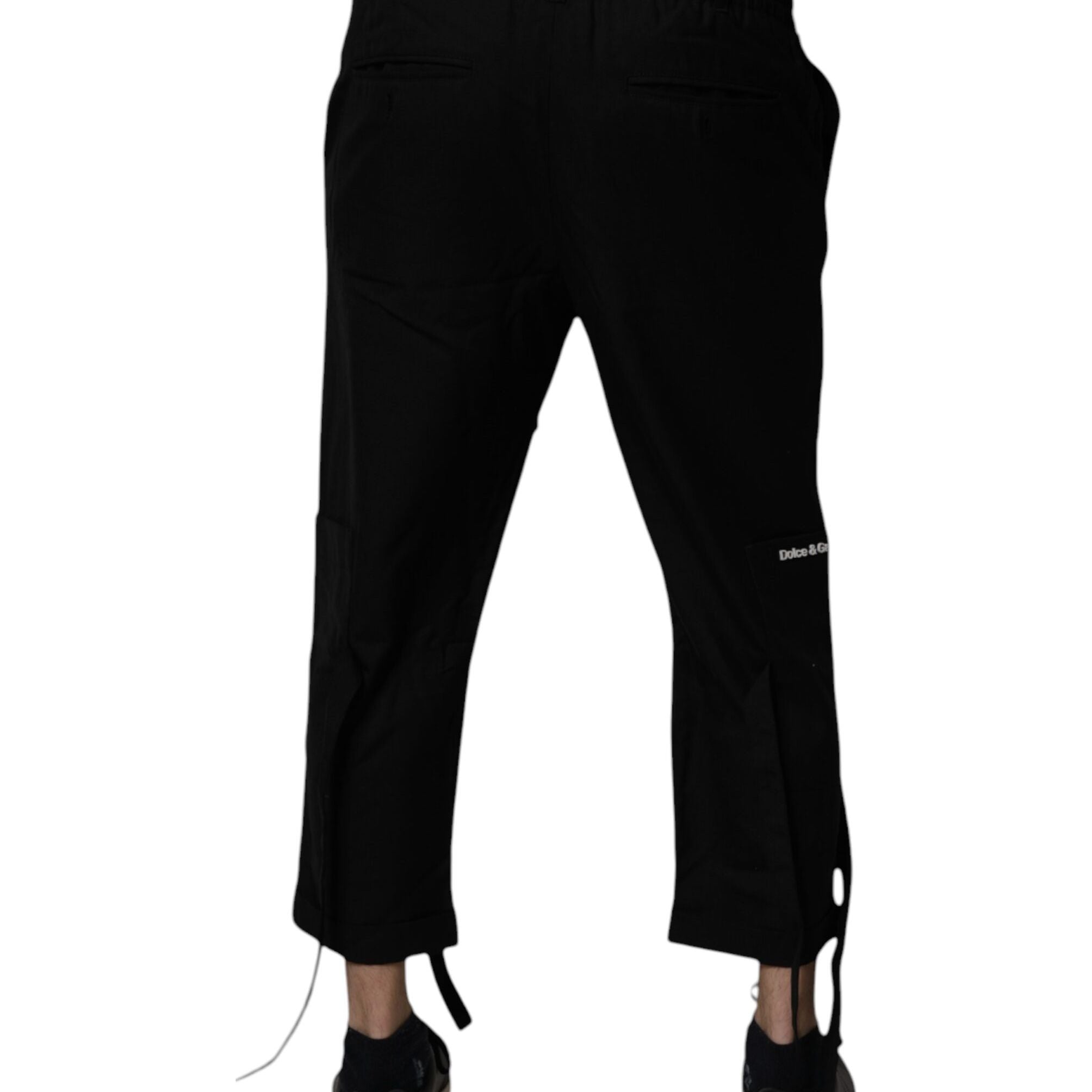 Dolce & Gabbana Black Polyester Men Cropped Pants