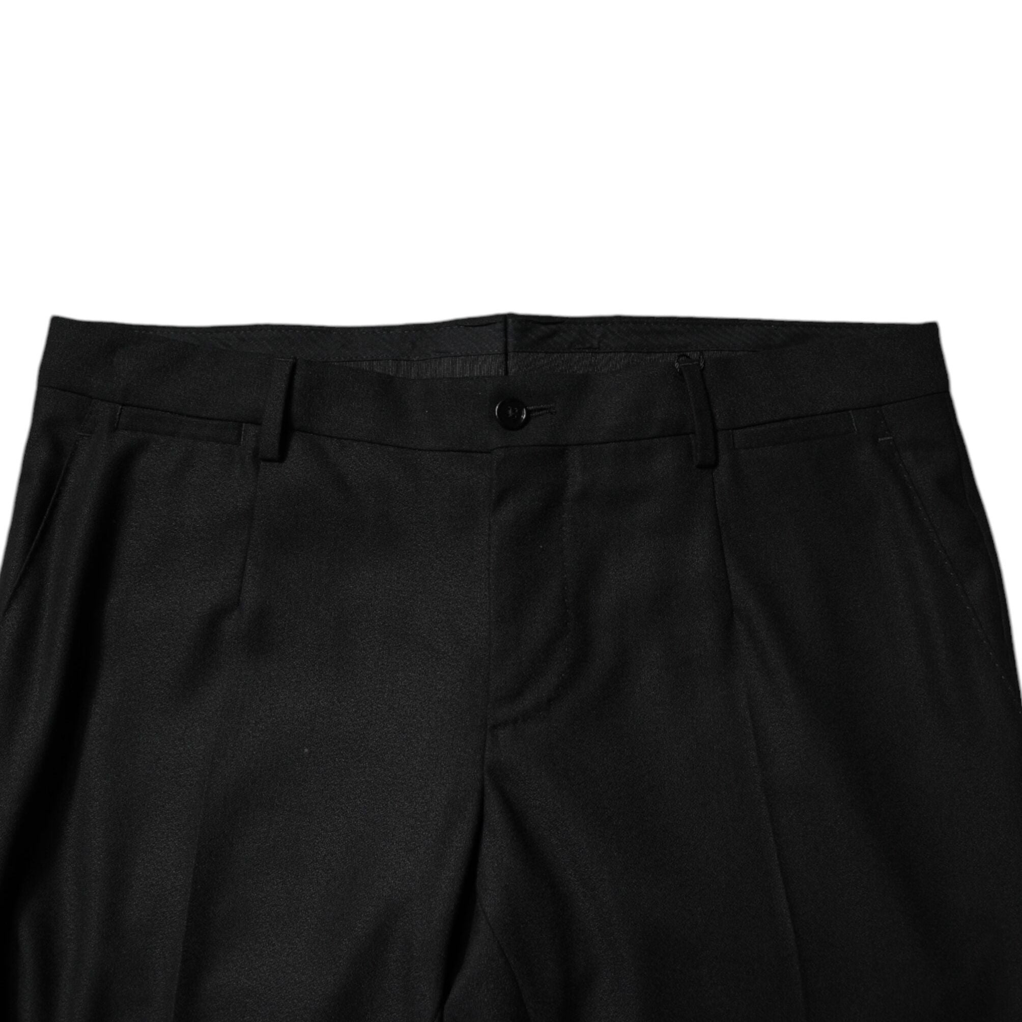 Dolce & Gabbana Black Virgin Wool MenSkinny Dress Formal Pants