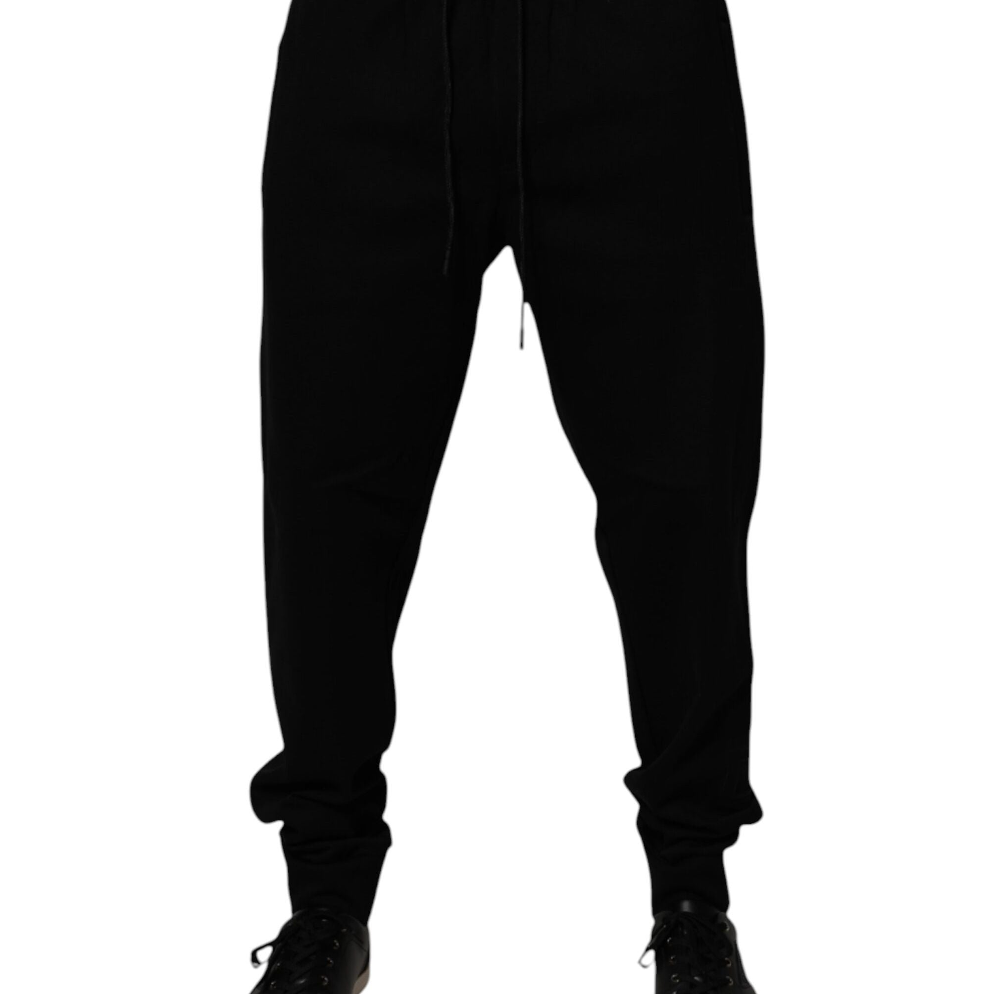 Dolce & Gabbana Black Cotton Blend Jogger Sweatpants Pants