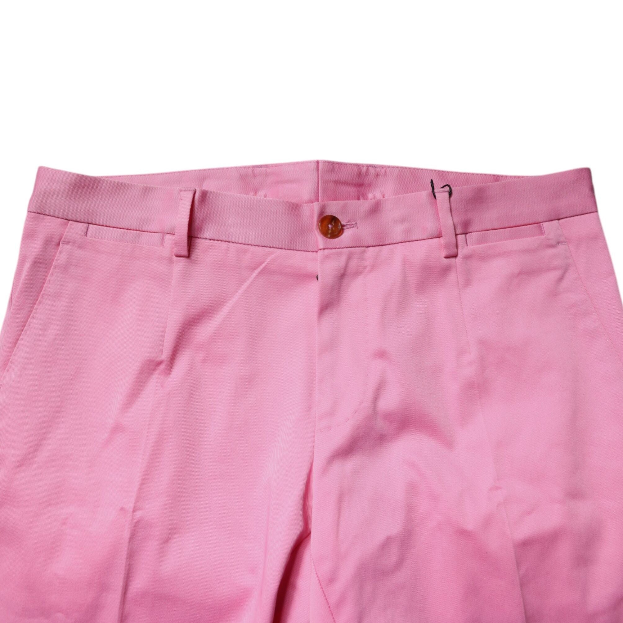 Dolce & Gabbana Pink Cotton Slim Fit Men Dress Formal Pants