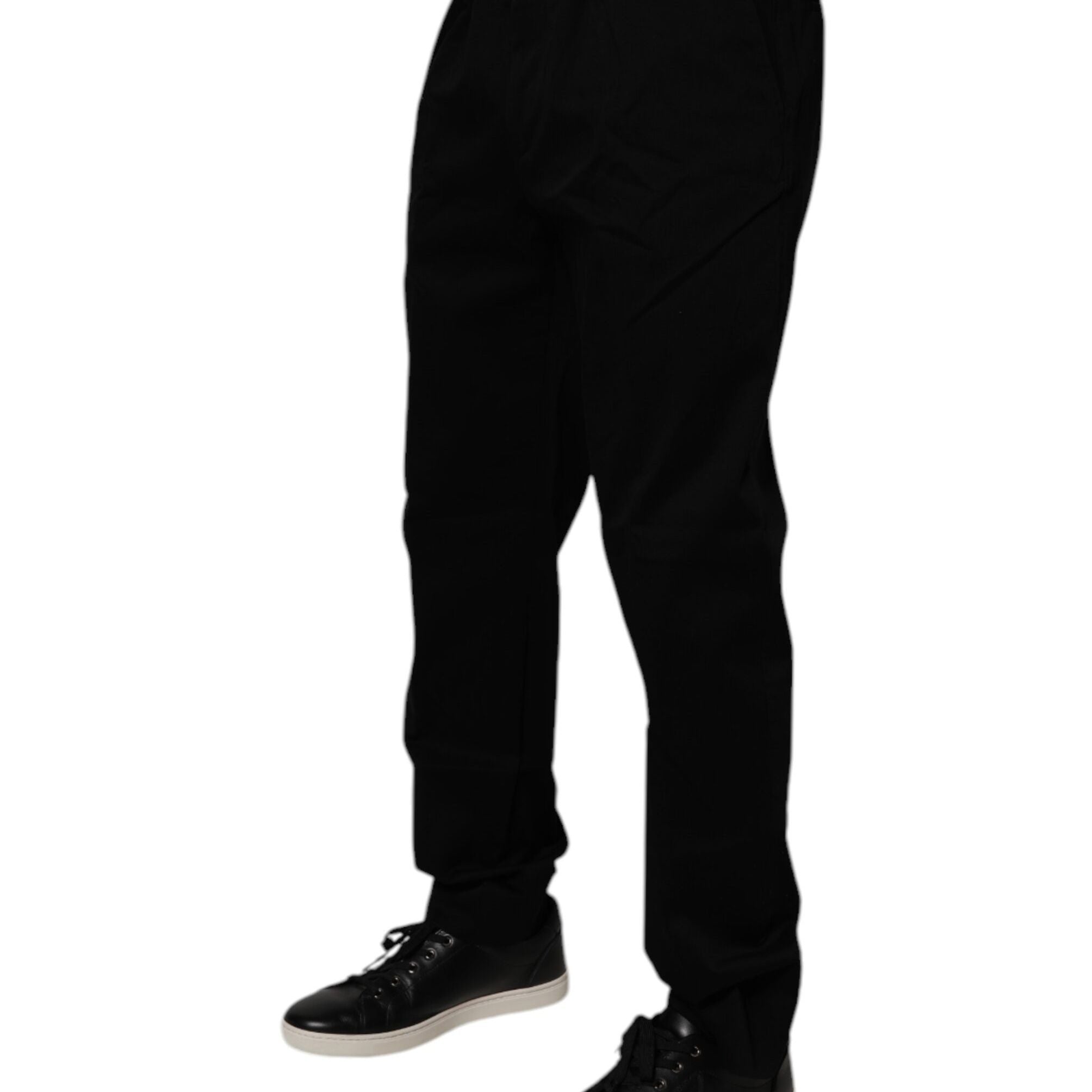 Dolce & Gabbana Black Cotton Men Skinny Dress Formal Pants