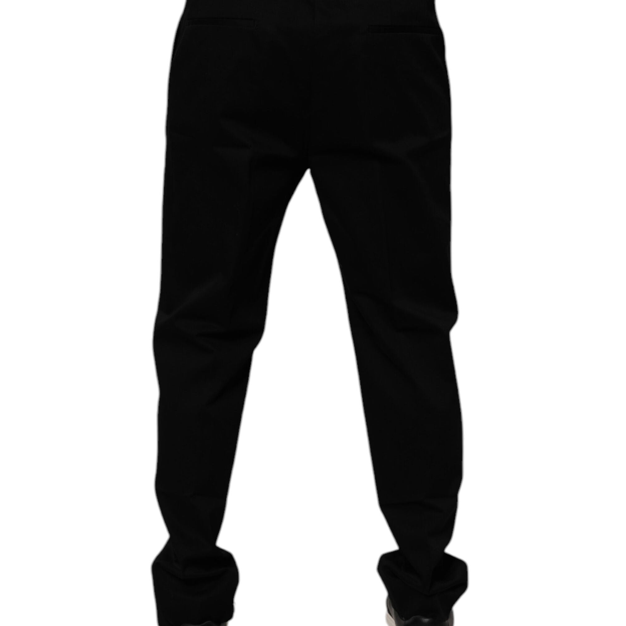 Dolce & Gabbana Black Cotton Men Skinny Dress Formal Pants