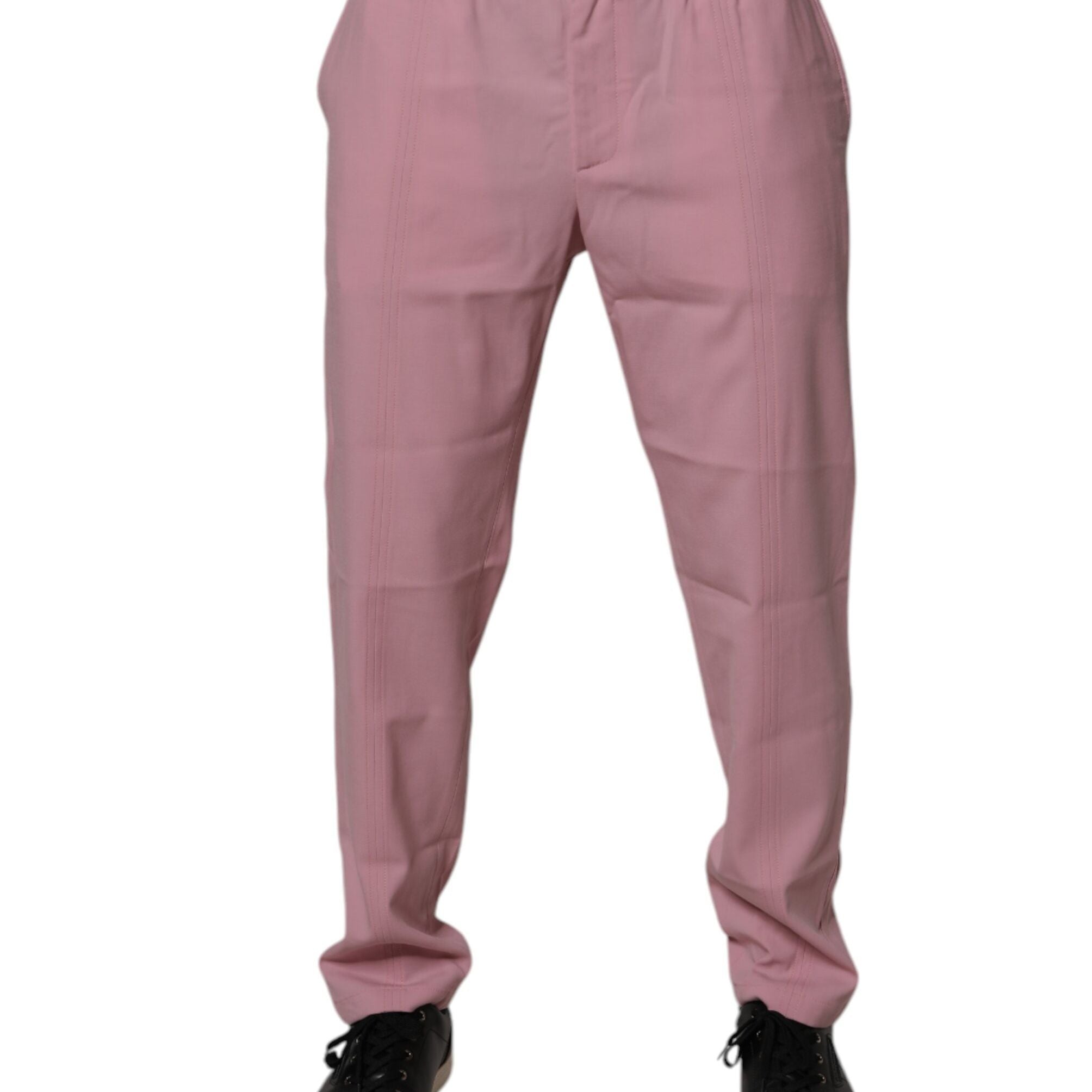 Dolce & Gabbana Pink Cotton Stretch Chino Pants