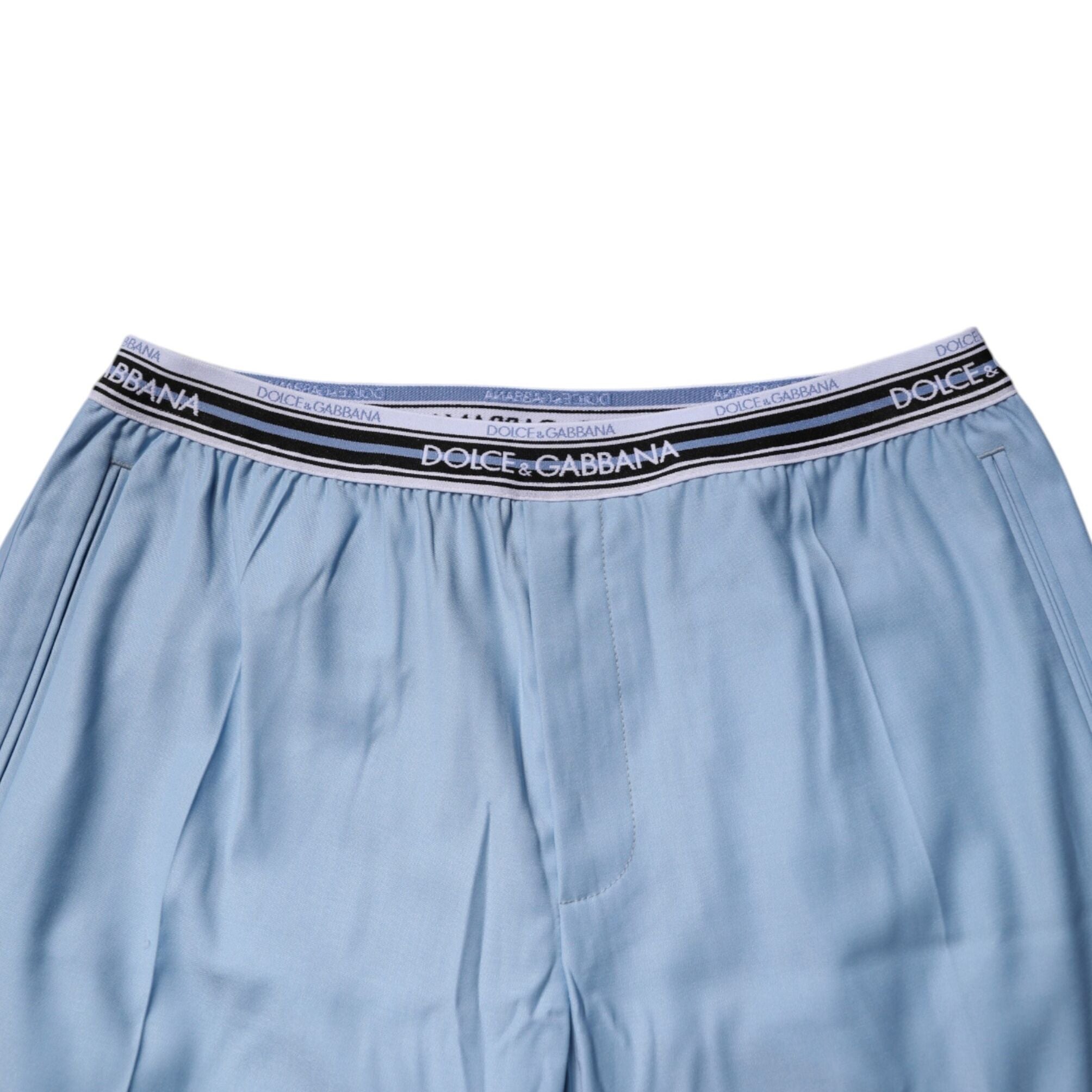 Dolce & Gabbana Blue Cotton Stretch Chino Pants