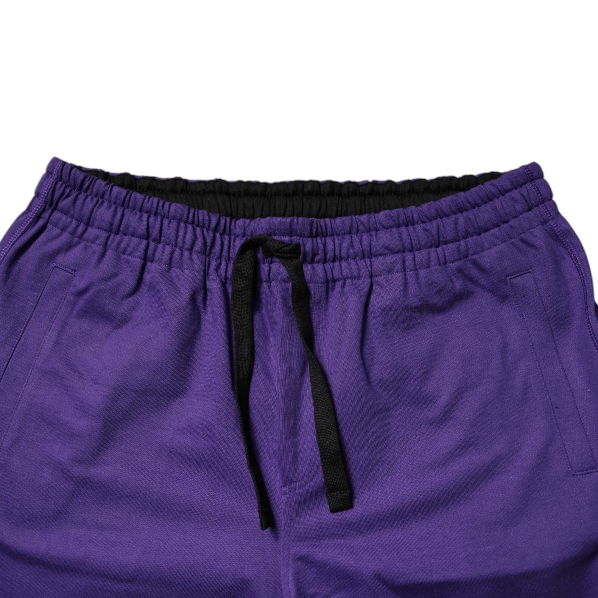 Dolce & Gabbana Purple Cotton Men Bermuda Sweatshorts Shorts