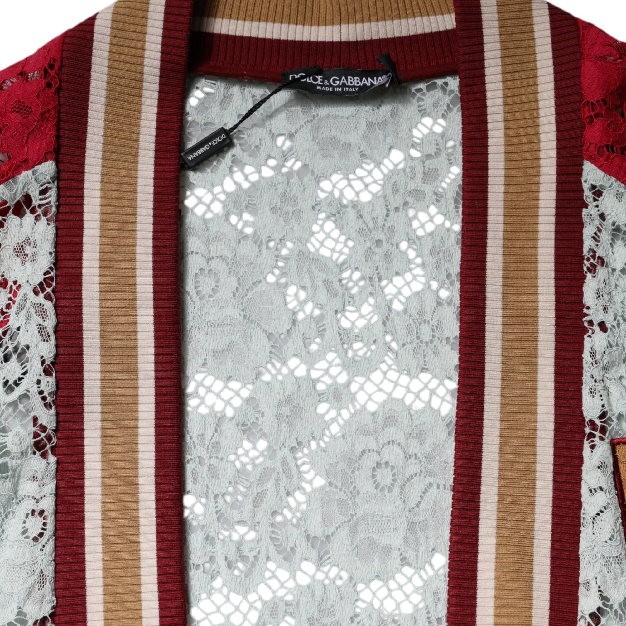 Dolce & Gabbana Multicolor Floral Lace Cardigan Sweater