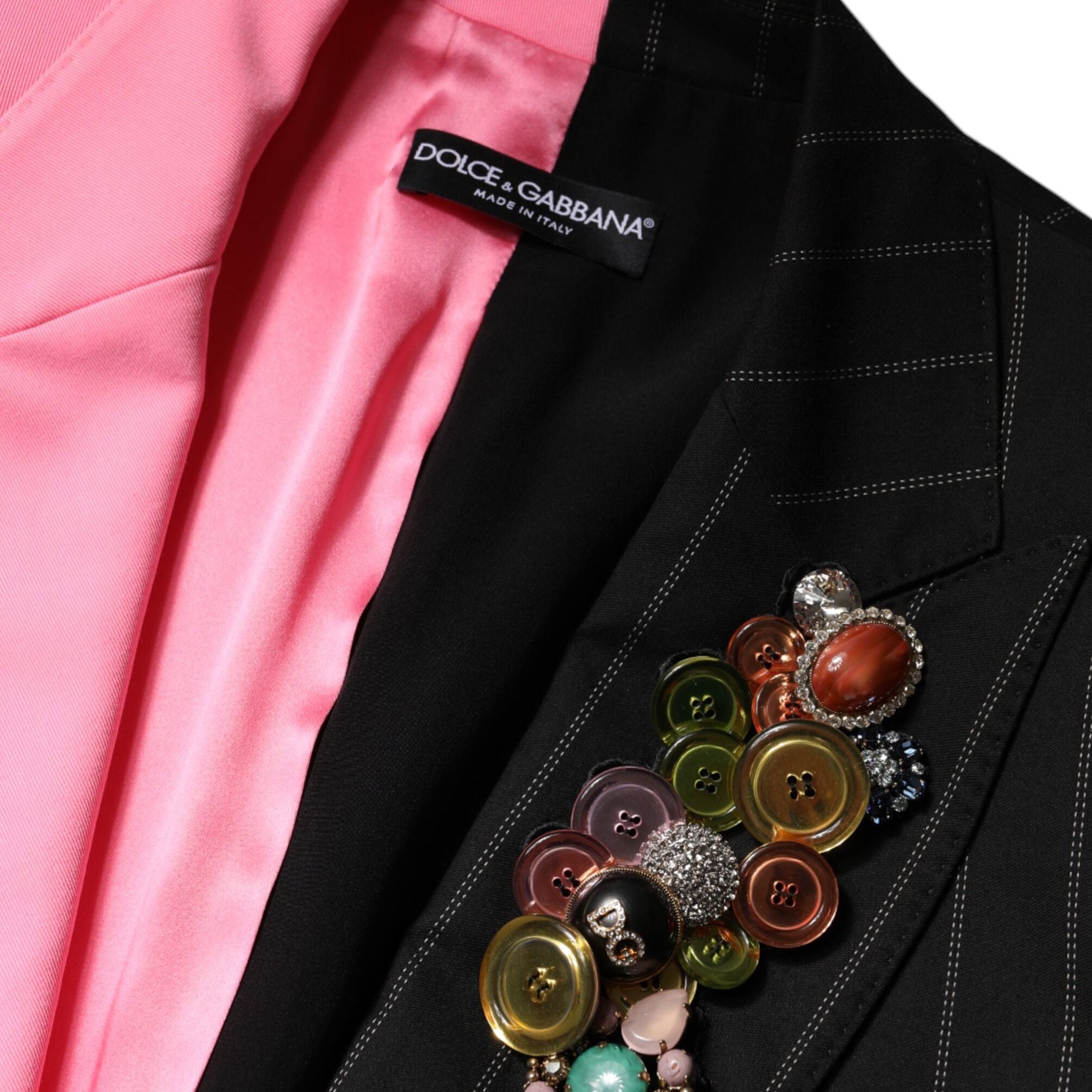 Dolce & Gabbana Multicolor Patchwork Embellished Coat Jacket