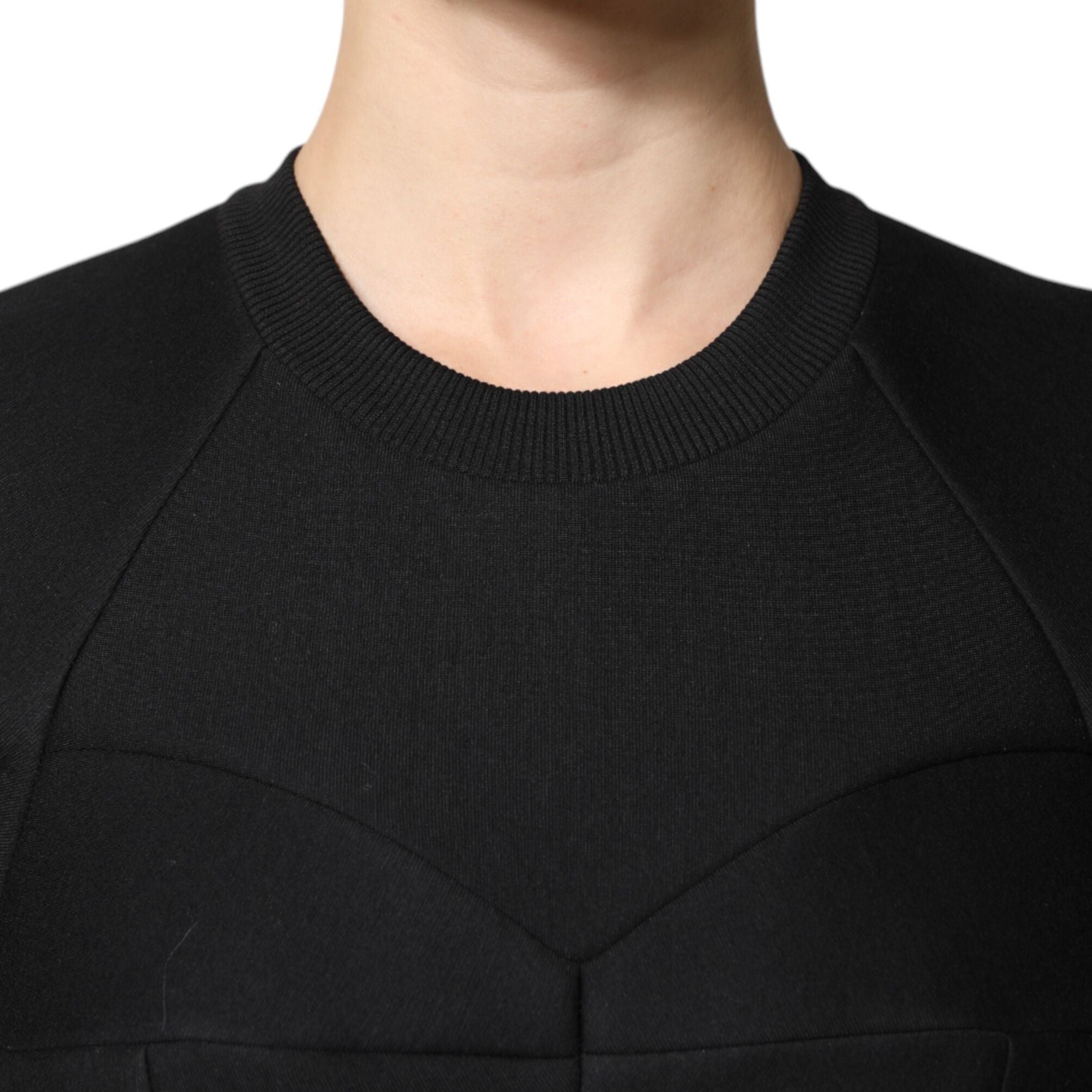 Dolce & Gabbana Black Cotton Long Sleeves A-line Mini Dress