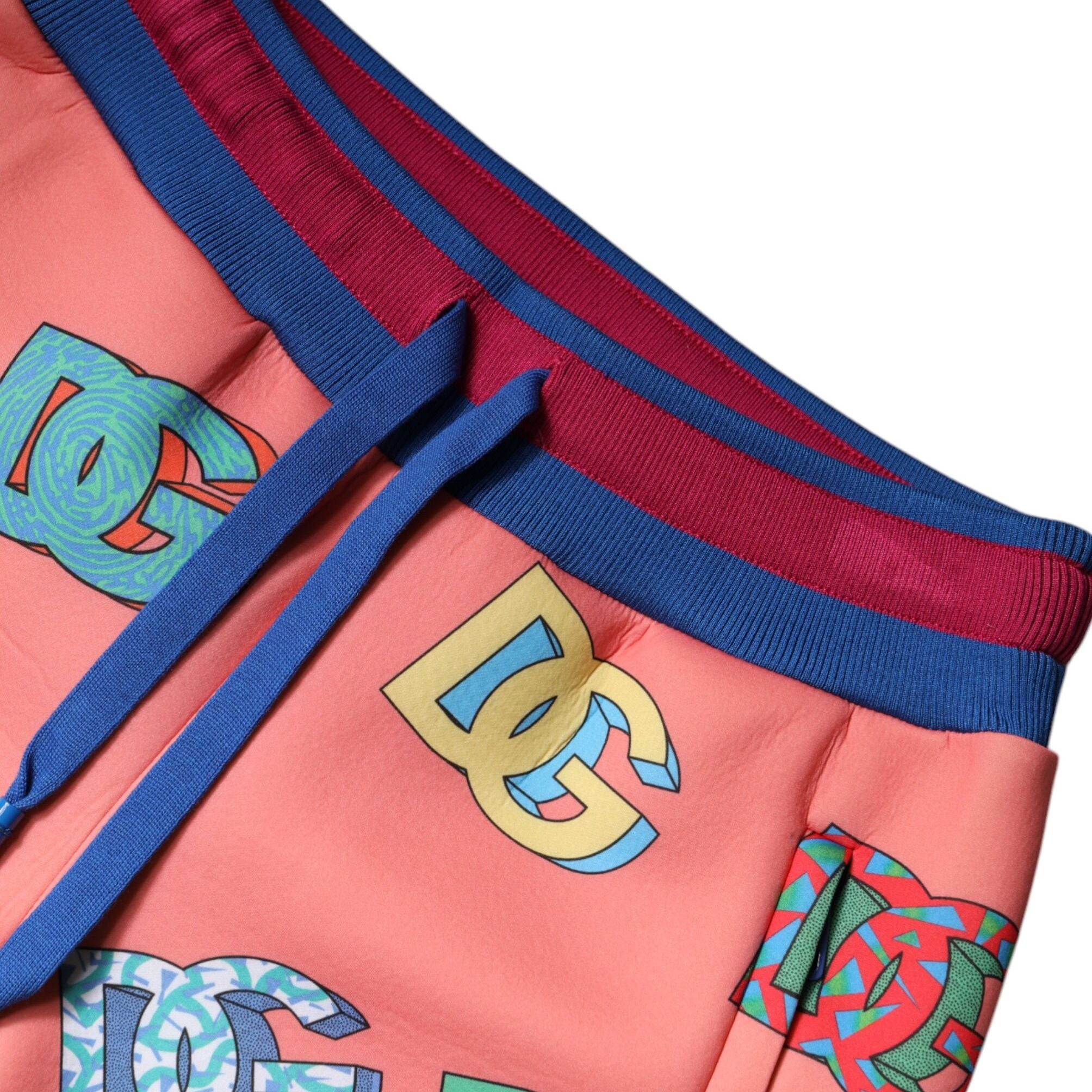 Dolce & Gabbana Pink Logo Monogram Jogger Sweatpants Pants