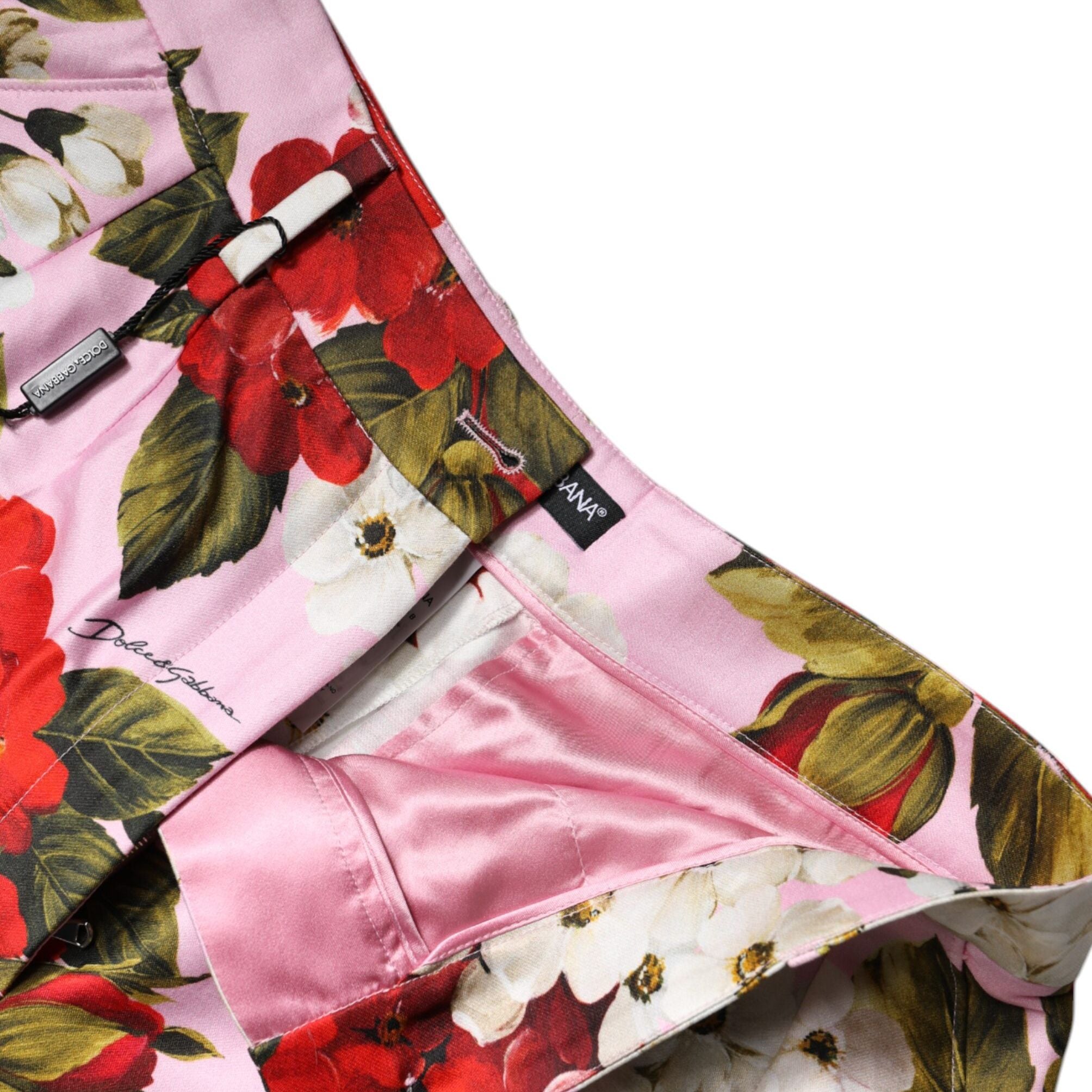 Dolce & Gabbana Pink Floral Print High Waist Hotpants Short