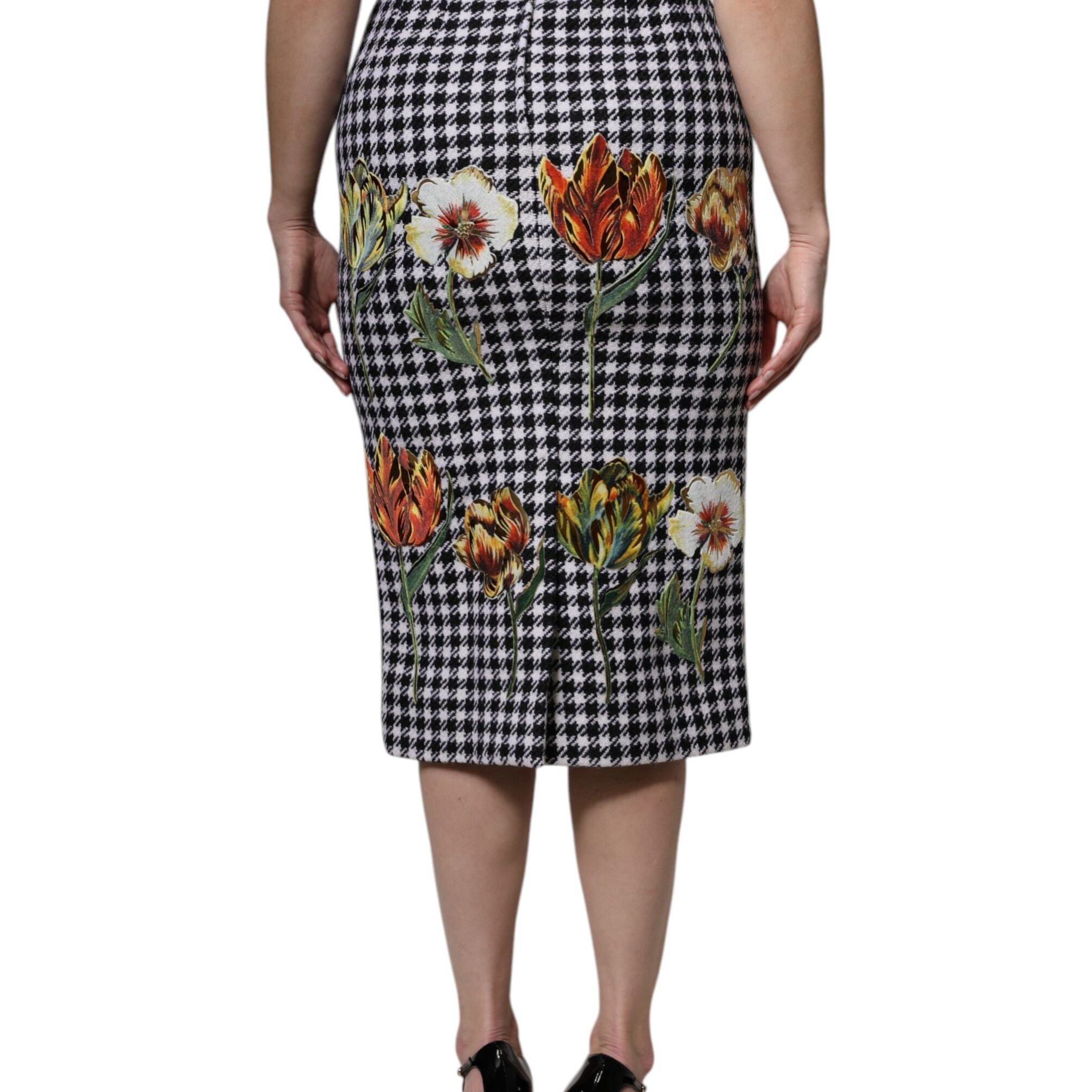 Dolce & Gabbana Multicolor Floral Print High Waist Pencil Cut Skirt