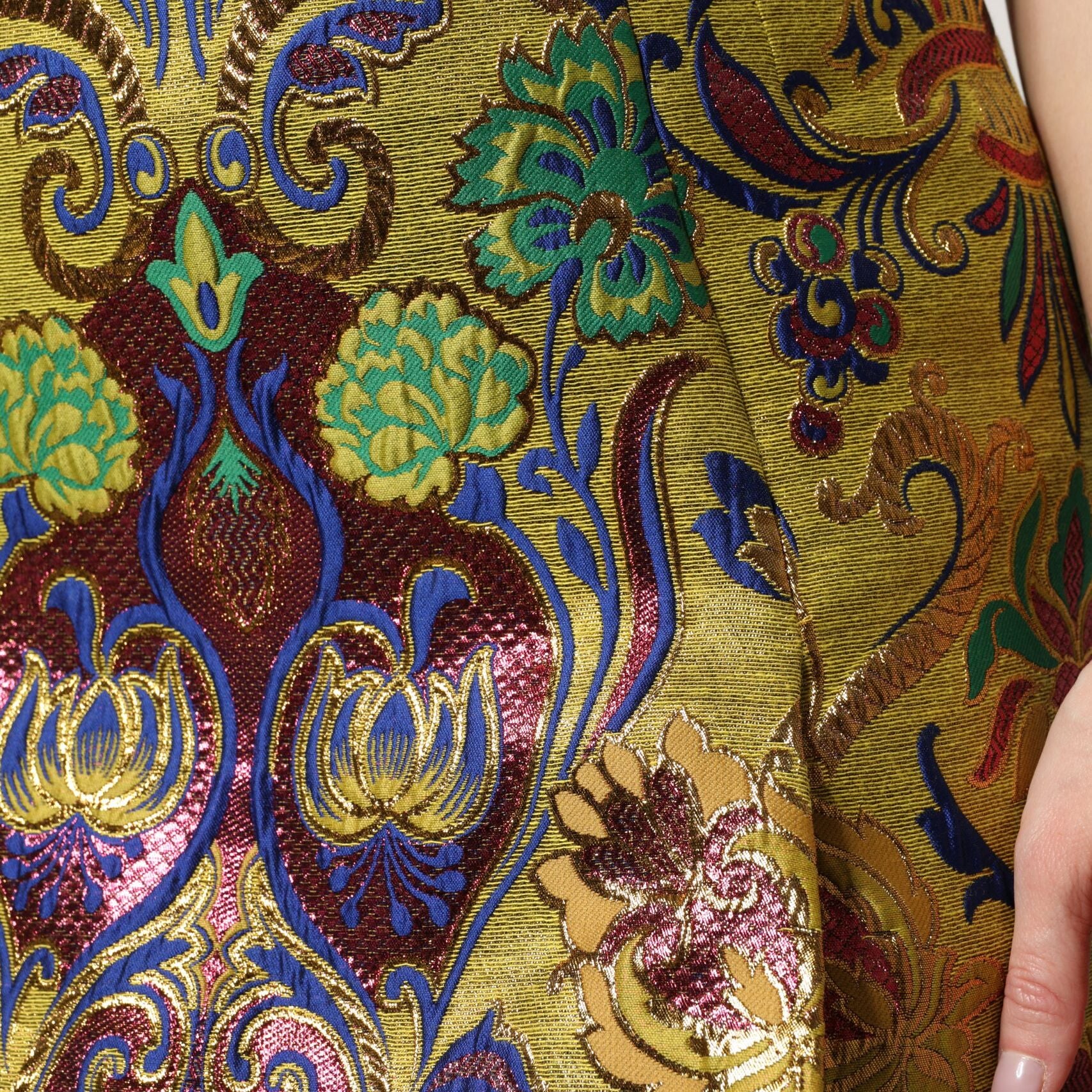 Dolce & Gabbana Multicolor Floral Jacquard Mid Waist Mini Skirt