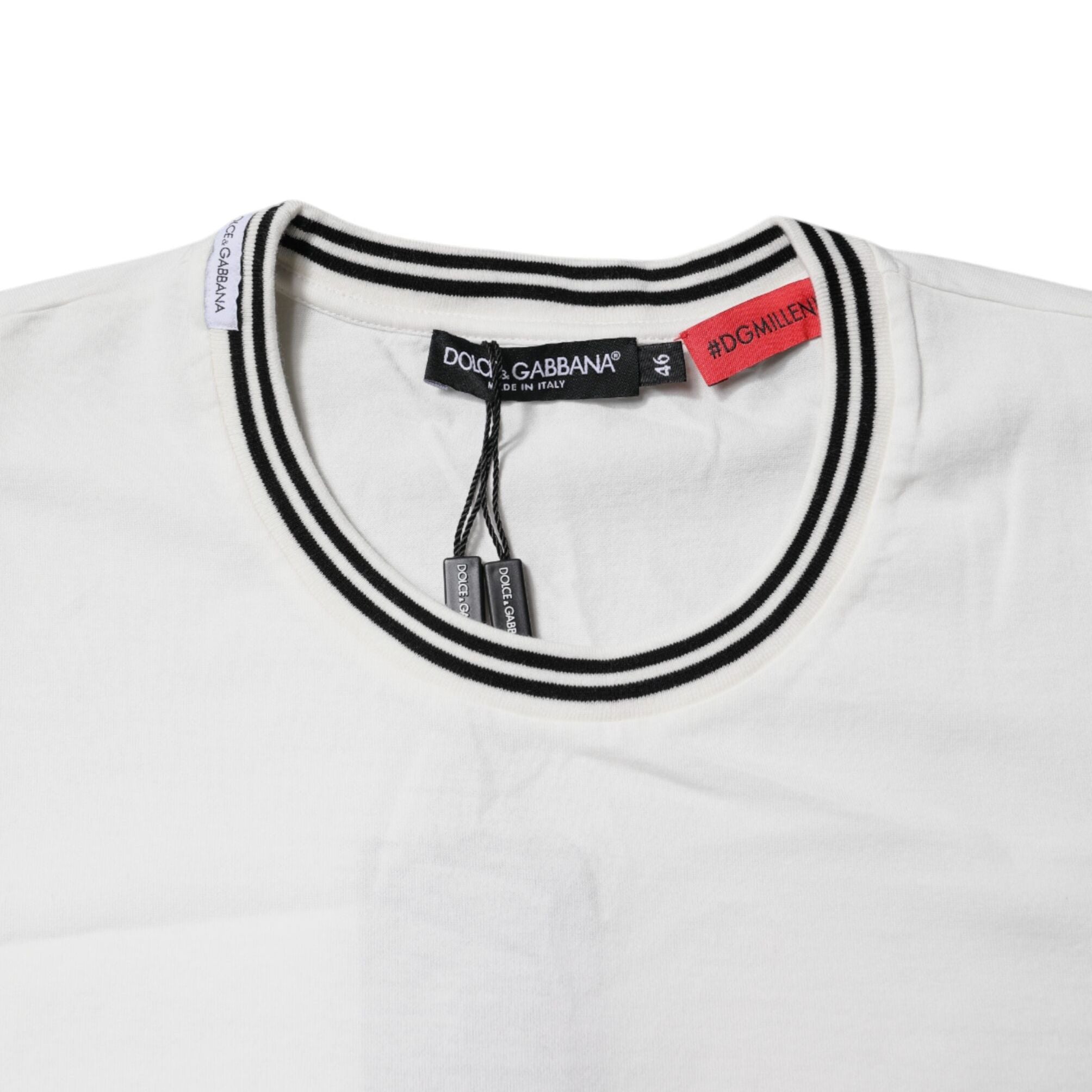 Dolce & Gabbana White #DGMillennials Cotton Crewneck T-shirt