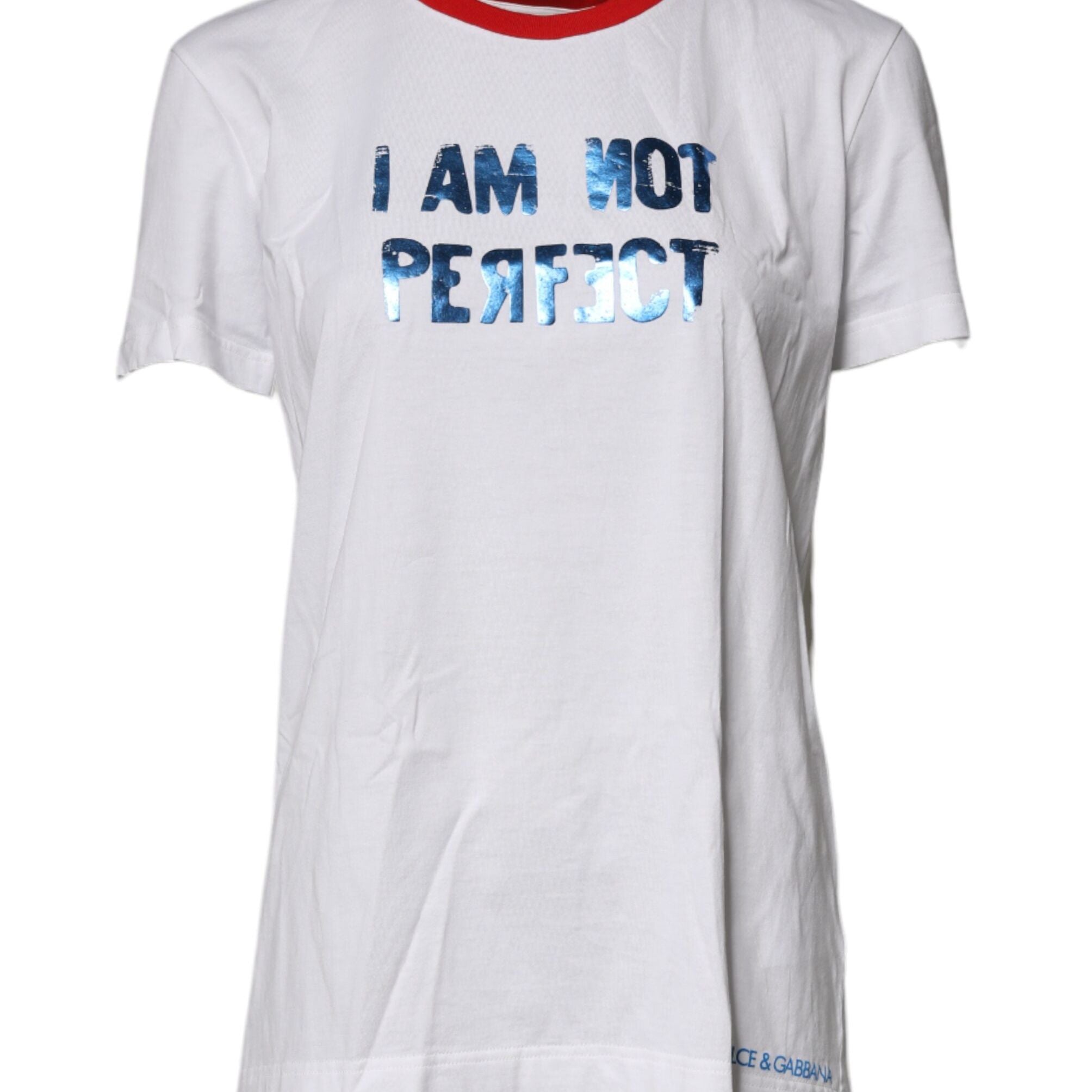 Dolce & Gabbana White Graphic Print Cotton Crew Neck T-shirt