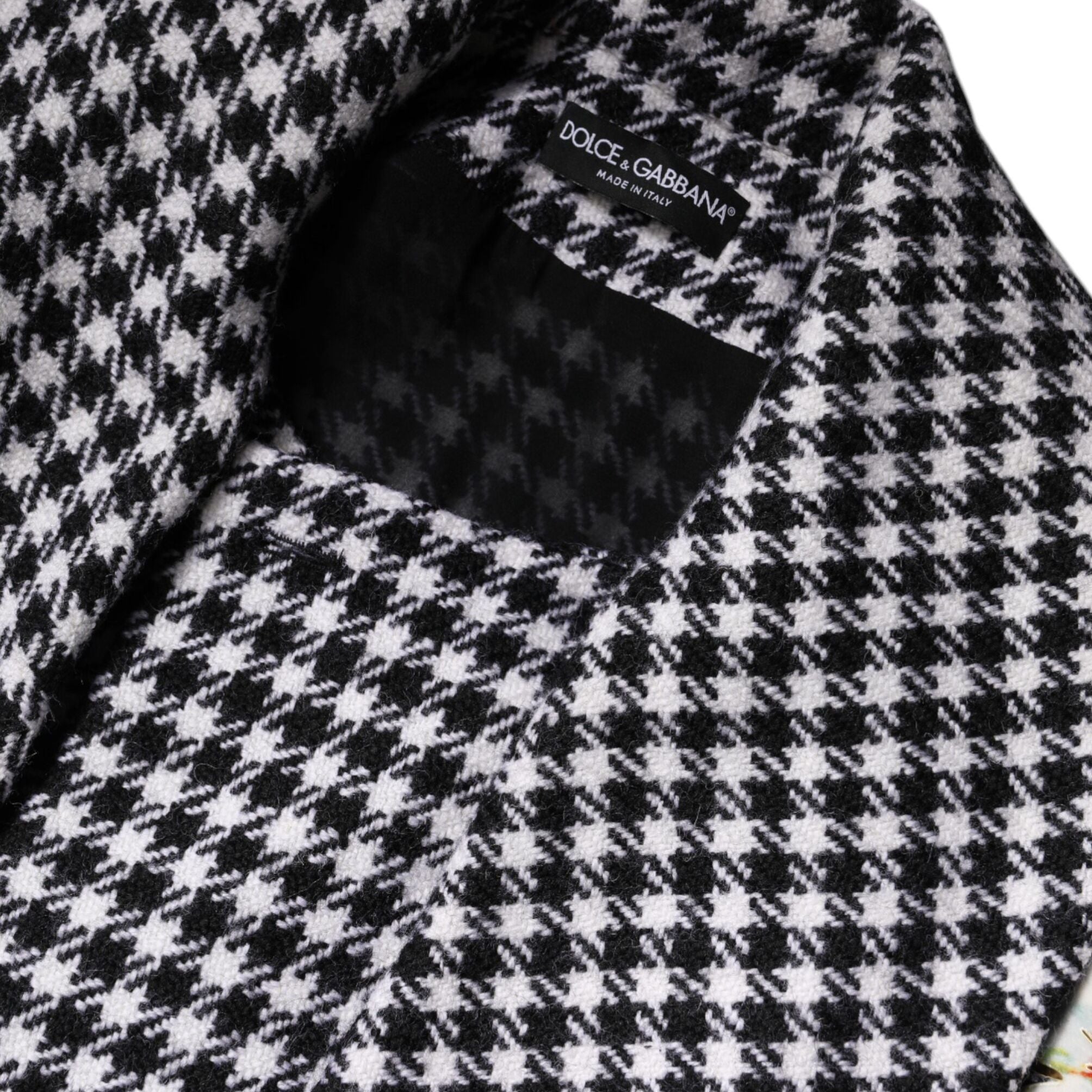 Dolce & Gabbana Black White Monochrome Patterned Floral Cape Jacket