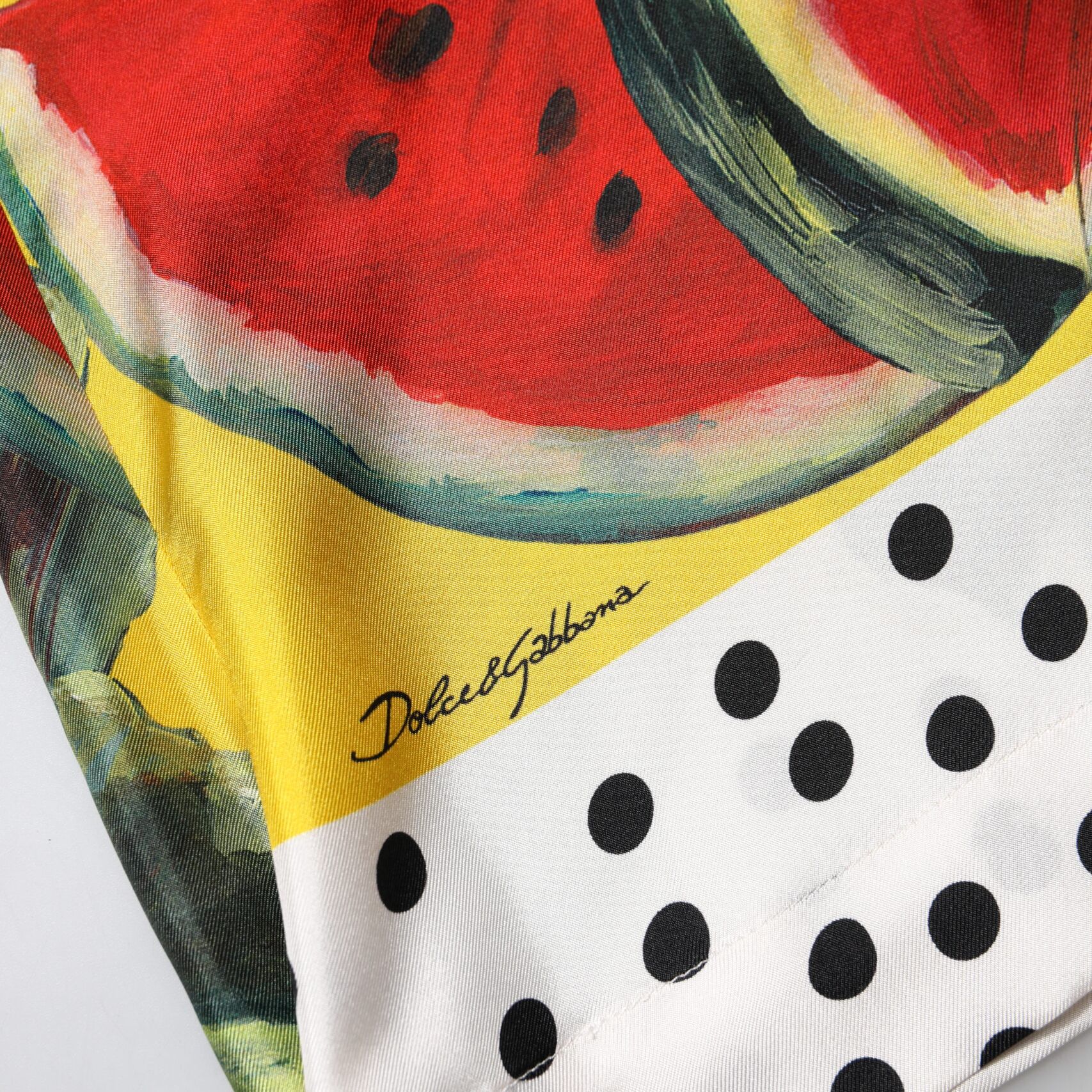 Dolce & Gabbana Multicolor Watermelon Collared Shirt Top