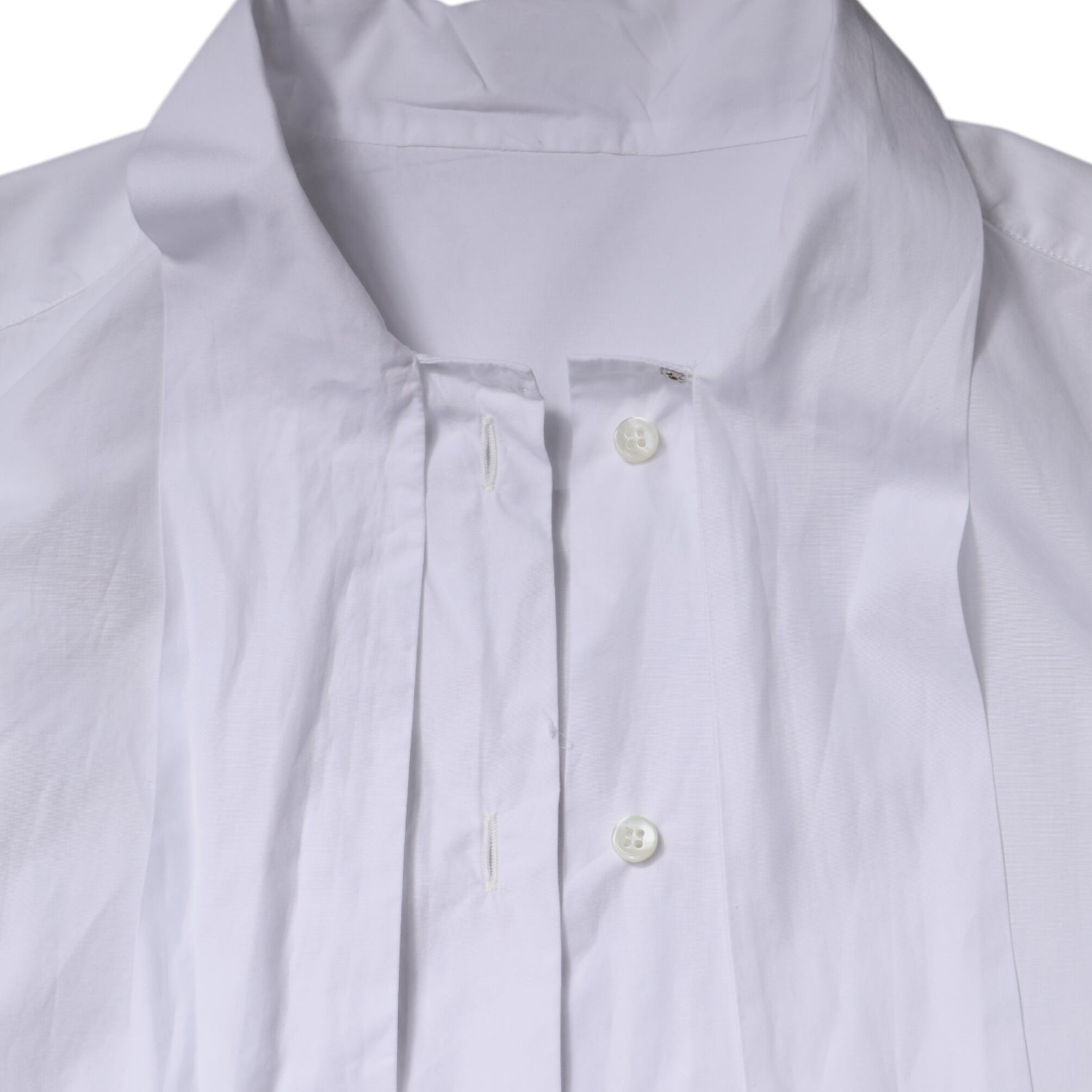 Dolce & Gabbana White Ascot Collar Long Sleeve Blouse Top
