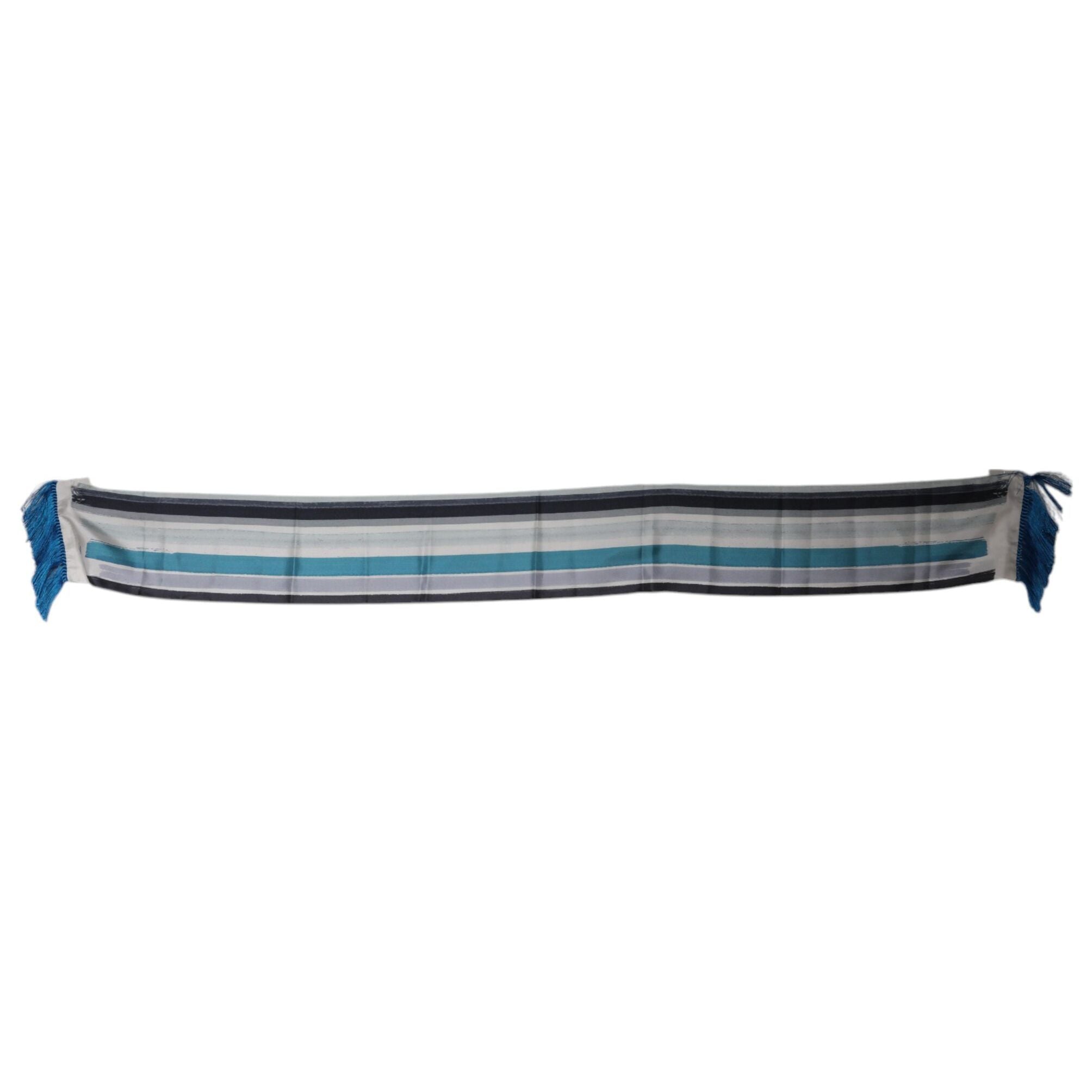Dolce & Gabbana Multicolor Stripes Silk Fringes Neck Foulard Scarf