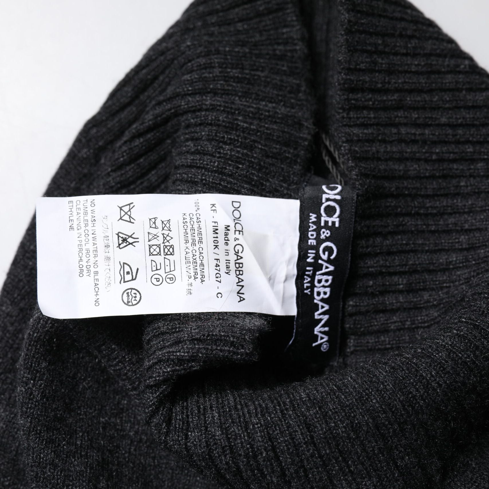 Dolce & Gabbana Black Cashmere Knitted Neck Warmer Foulard Scarf