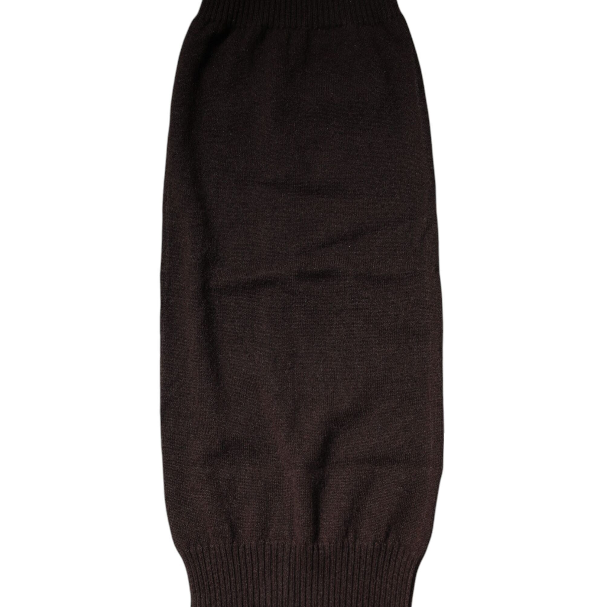 Dolce & Gabbana Brown Cashmere Knitted Neck Warmer Foulard Scarf