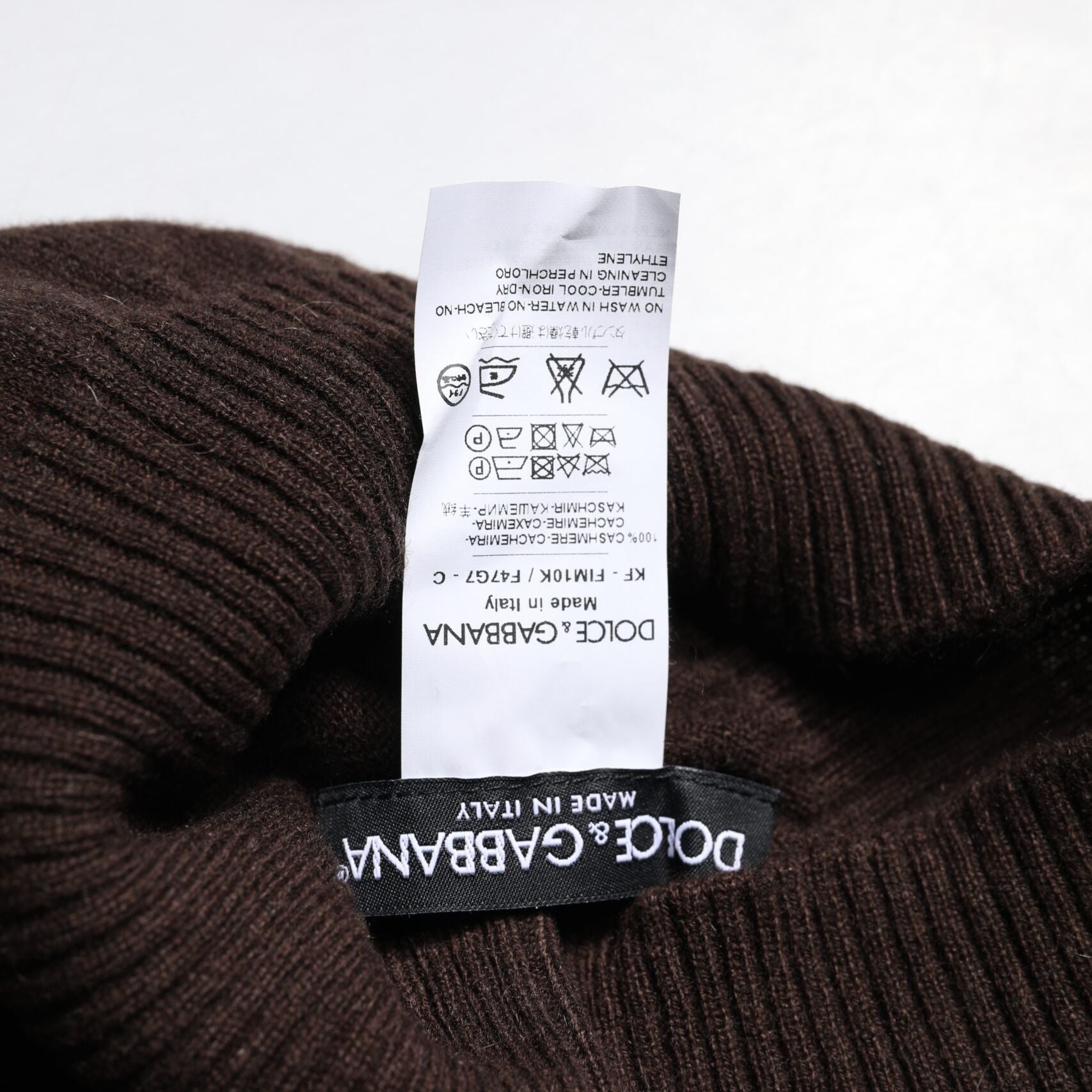 Dolce & Gabbana Brown Cashmere Knitted Neck Warmer Foulard Scarf