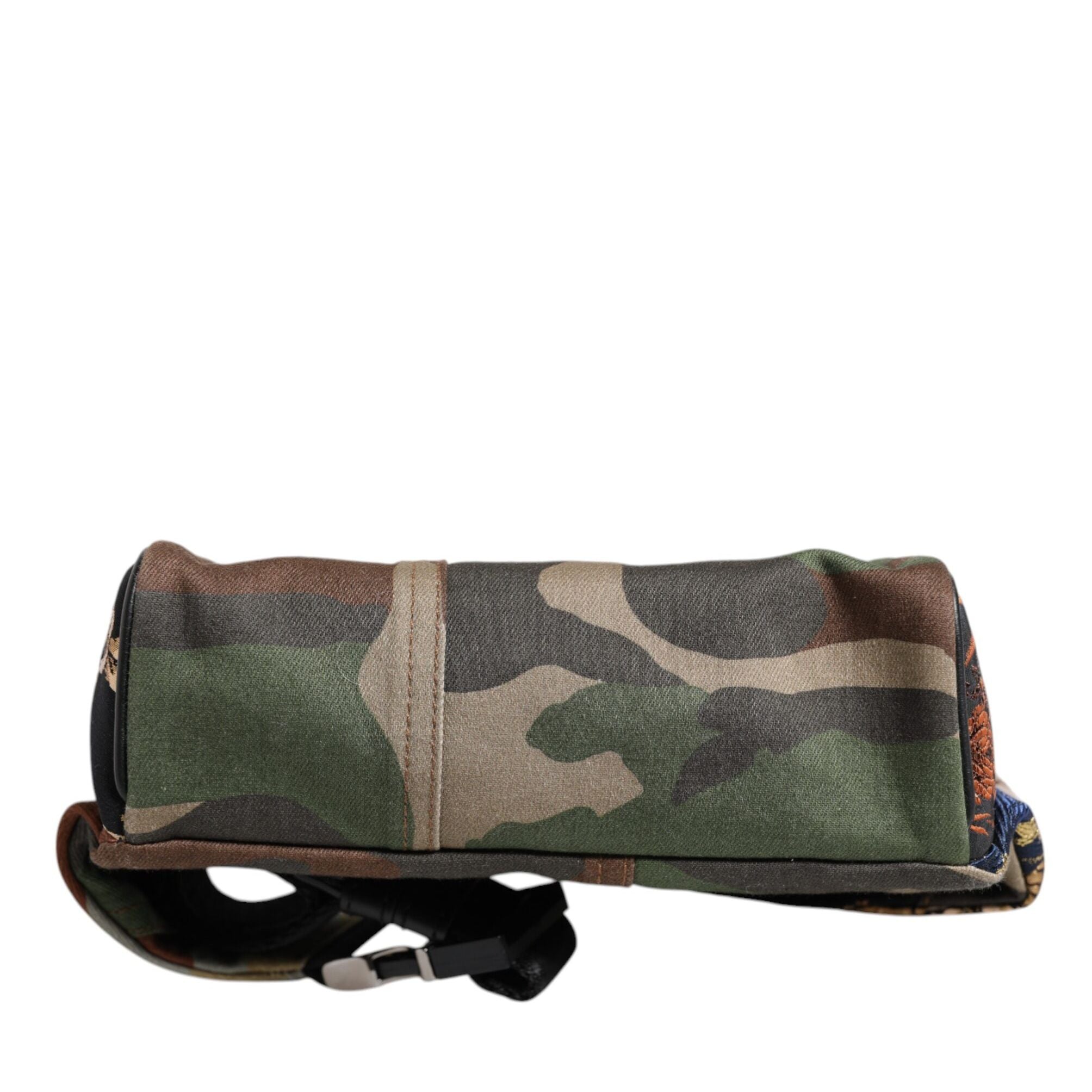 Dolce & Gabbana Multicolor Camouflage Patchwork Logo Waist Fanny Pack Bag