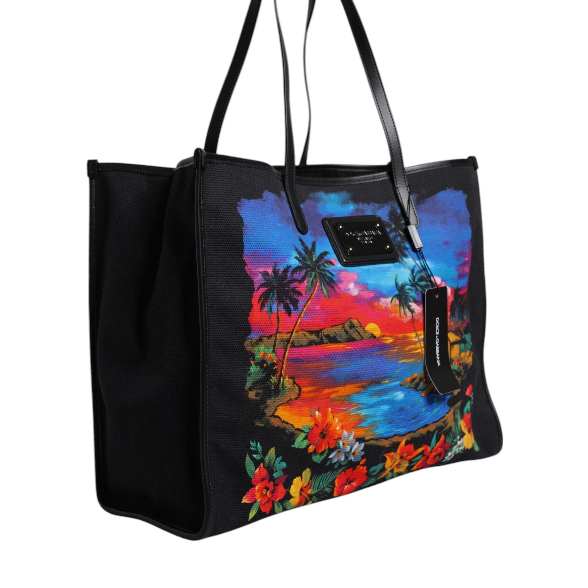 Dolce & Gabbana Multicolor Graphic Printed Top Handle Shopping Tote Bag