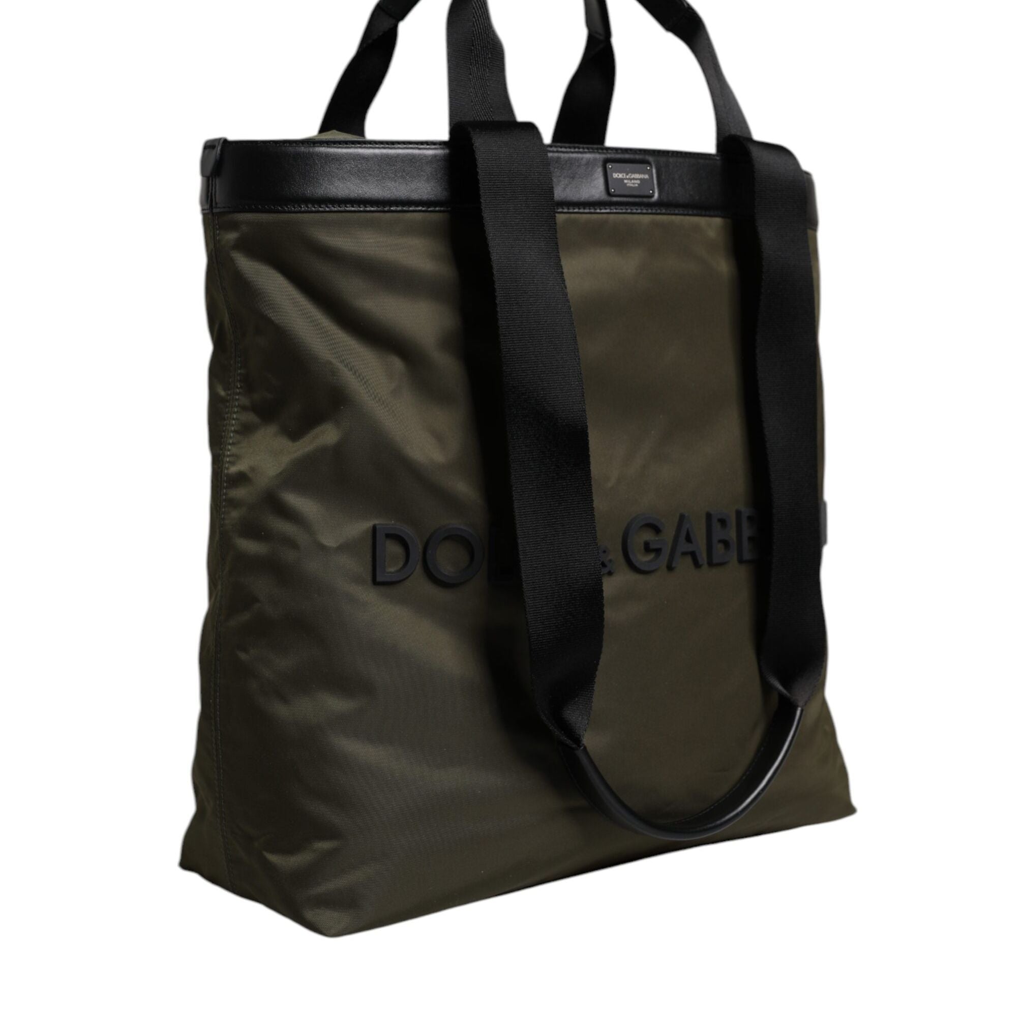 Dolce & Gabbana Military Green Nylon Shoulder Strap Tote Bag