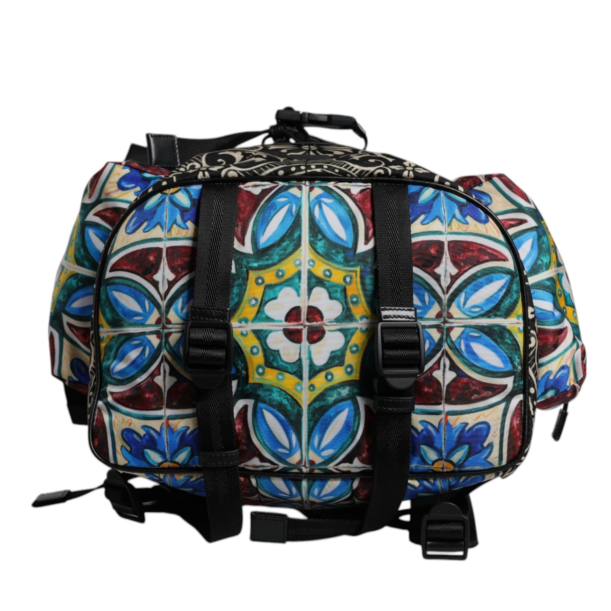 Dolce & Gabbana Multicolor Maiolica Print Nylon Backpack Bag