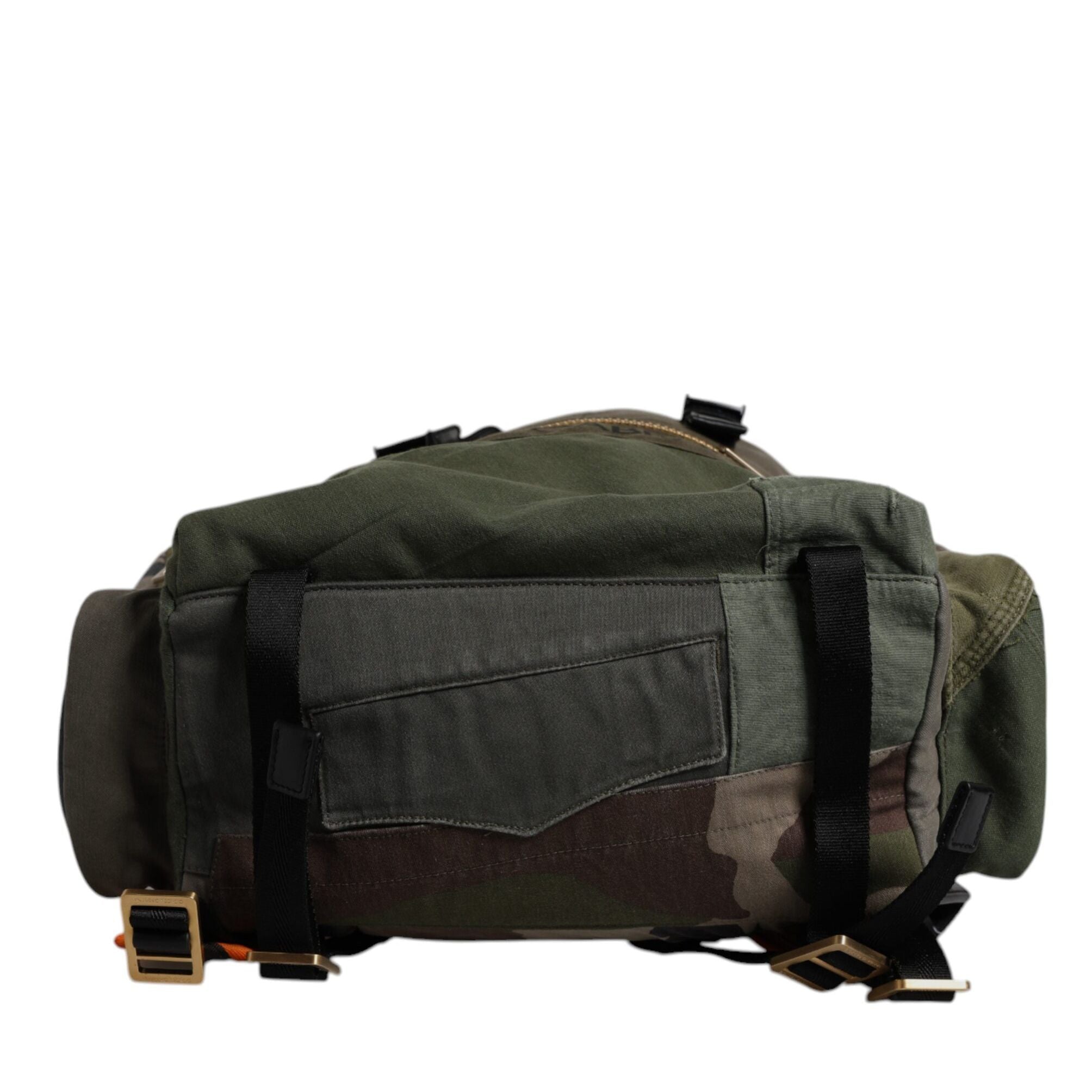 Dolce & Gabbana Military Green Patchwork Travel Backpack Bag