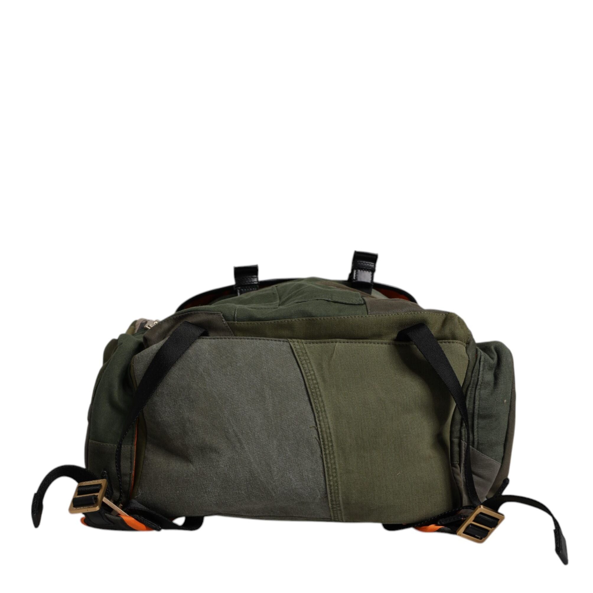 Dolce & Gabbana Military Green Patchwork Travel Backpack Bag