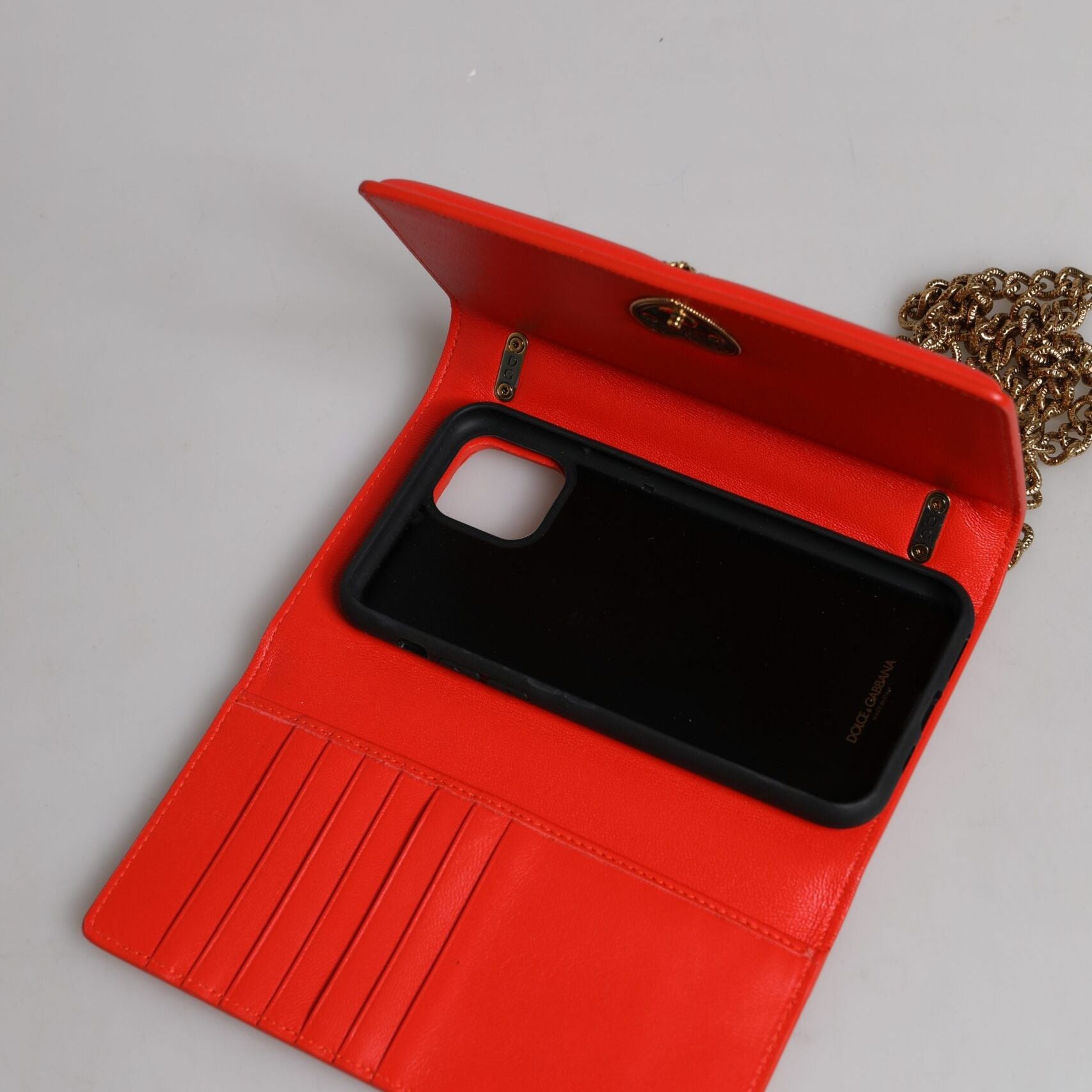 Dolce & Gabbana Red Quilted Devotion Crossbody Chain Phone Cover Bag