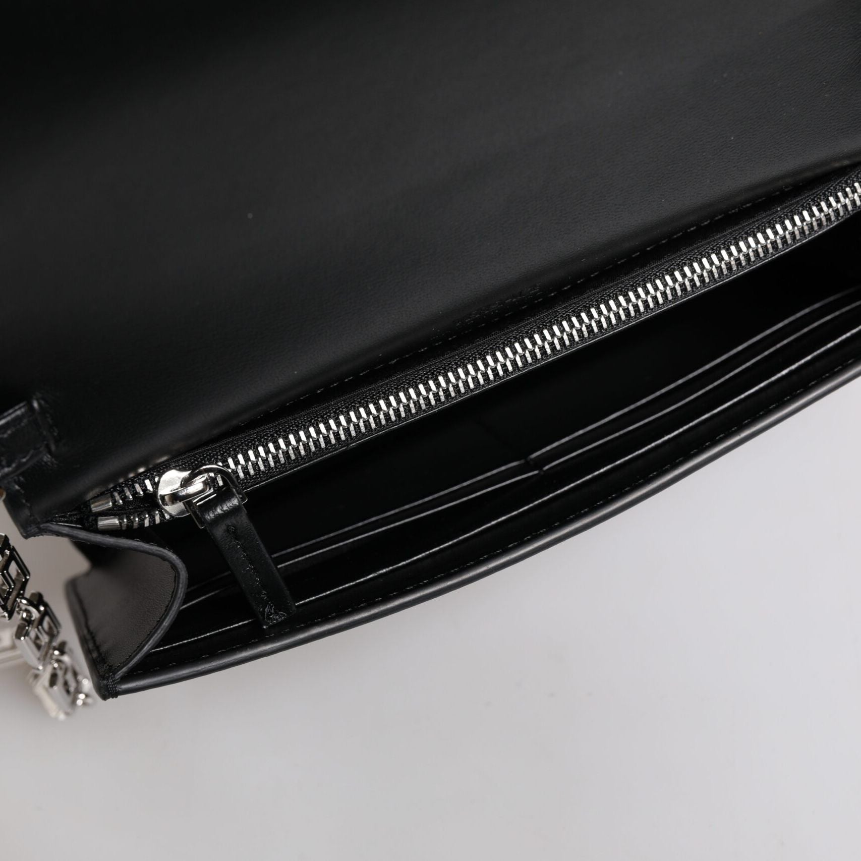 Versace Black Calfskin Leather Chain Strap Shoulder Crossbody Bag