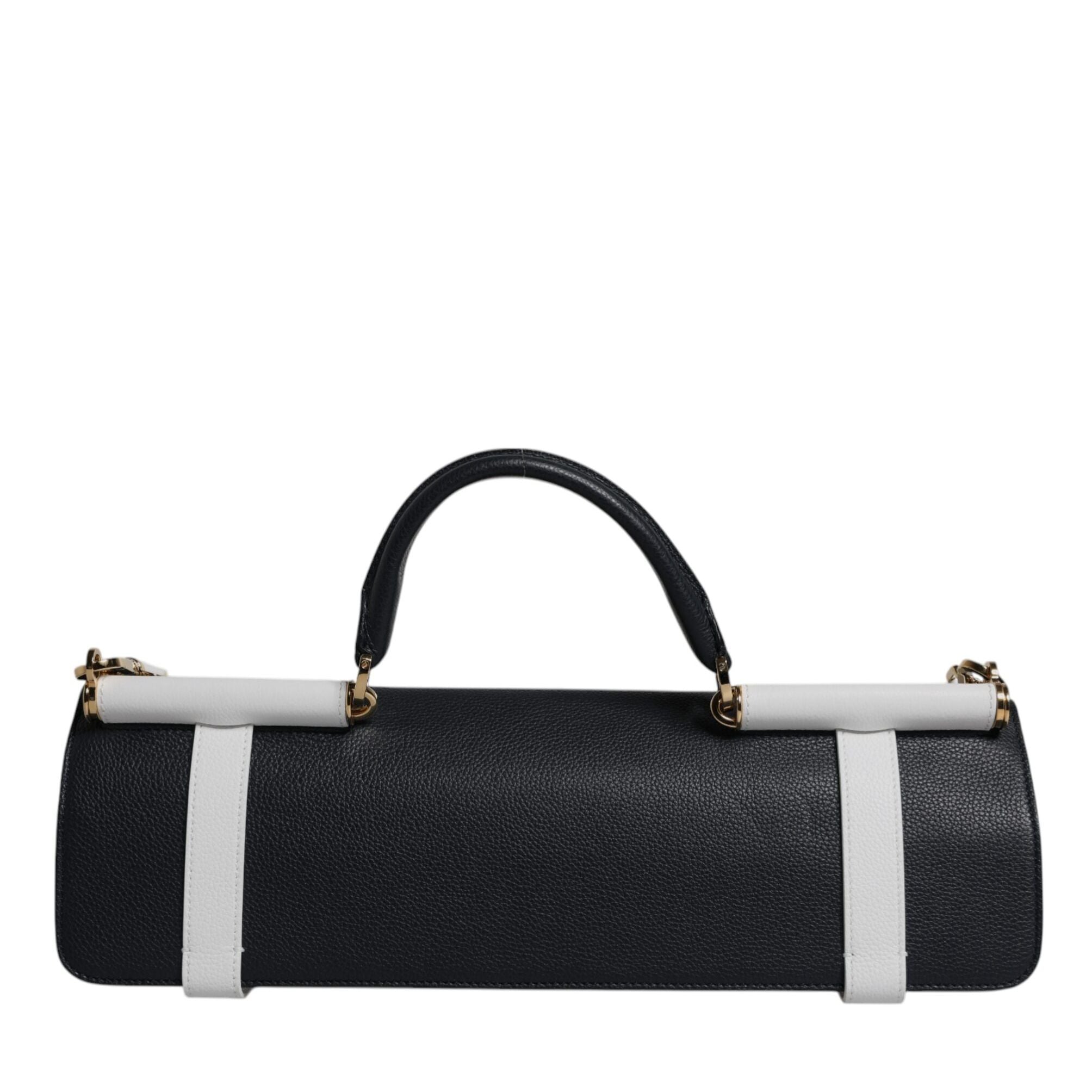 Dolce & Gabbana Blue White Calfskin Leather Crossbody Shoulder Bag