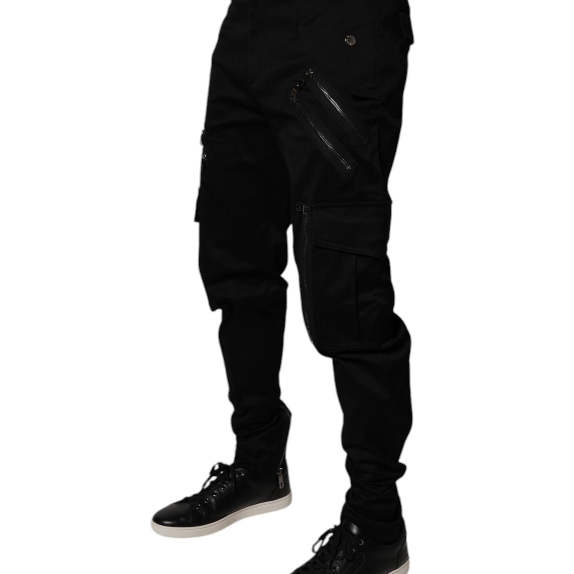 Dolce & Gabbana Black Cotton Cargo Tapered Pants