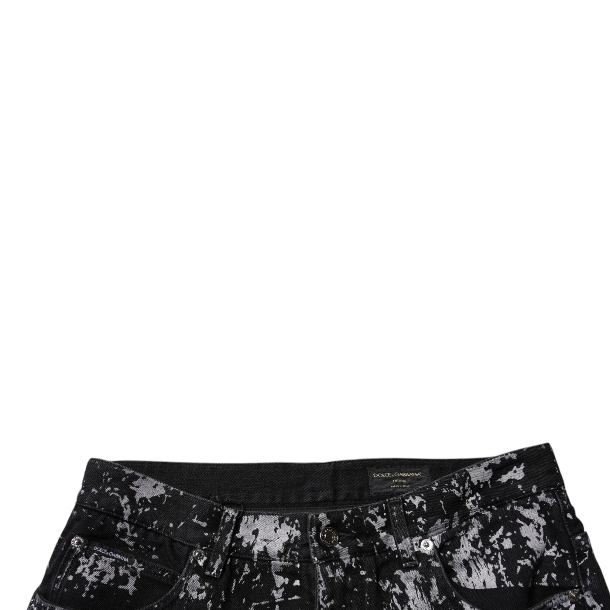 Dolce & Gabbana Black Tie Dye Cotton Straight Men Denim Jeans